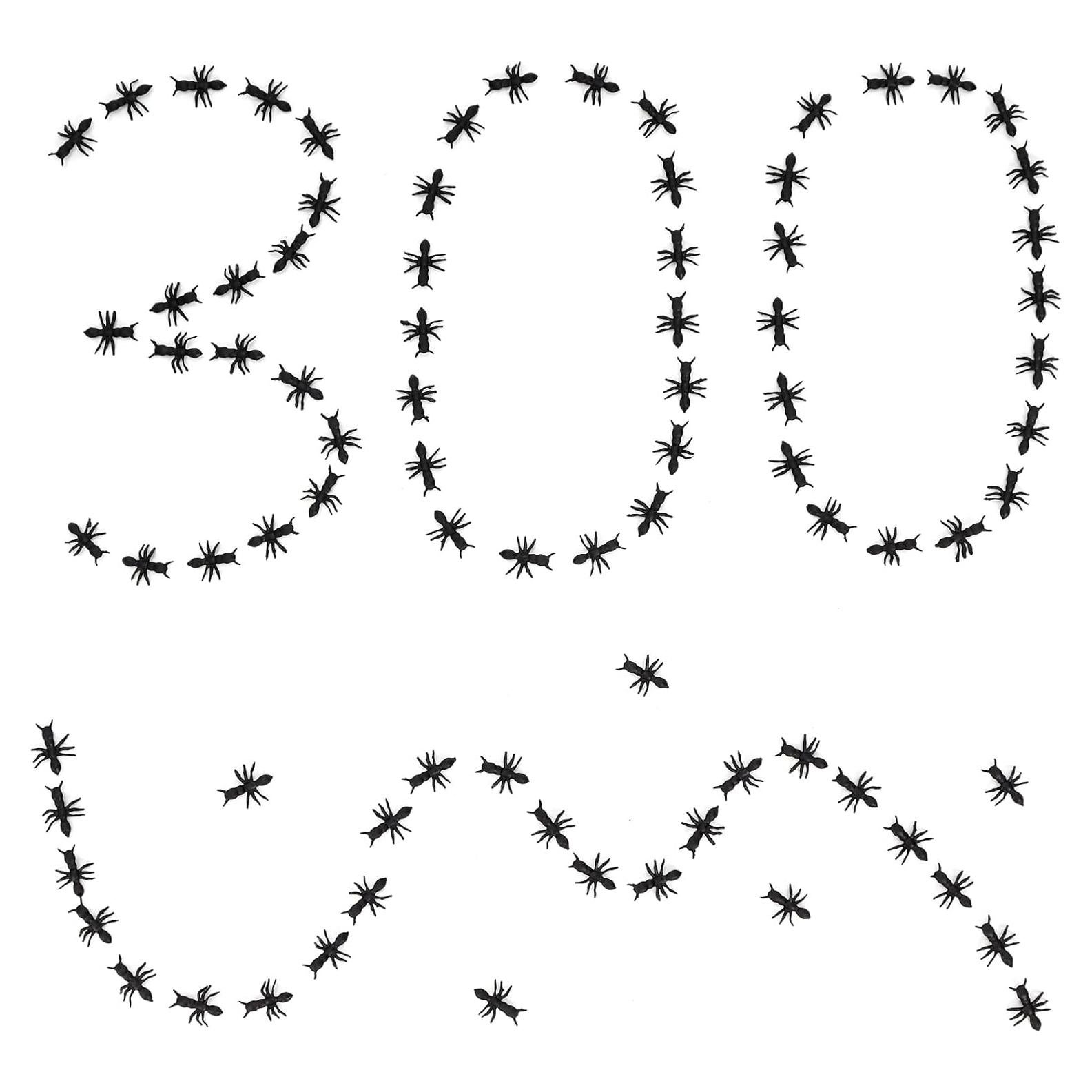 300 Hormigas de Plástico Realistas para Decoración Halloween