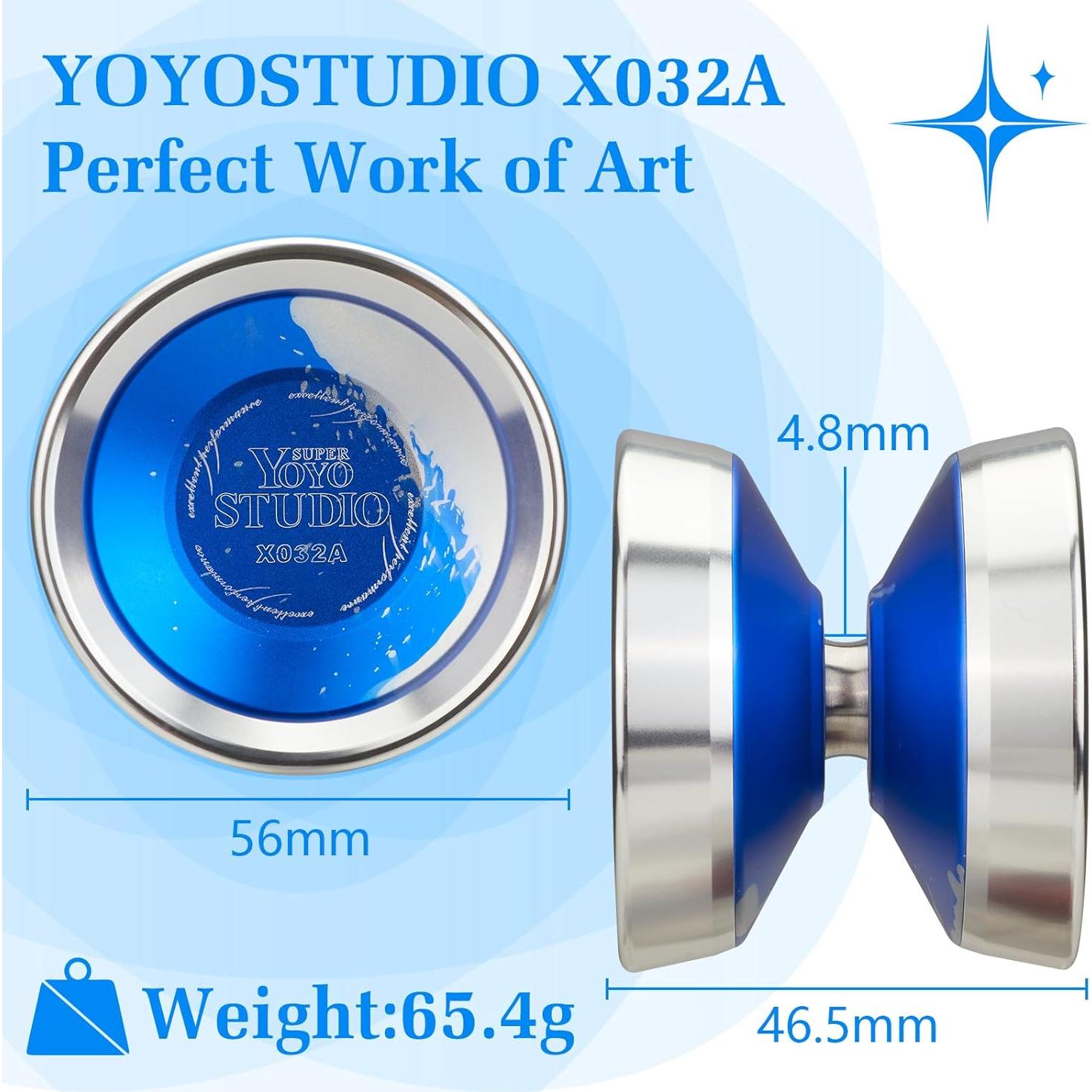 Yoyo Profesional YOYOSTUDIO X032A Azul y Plata para Trucos