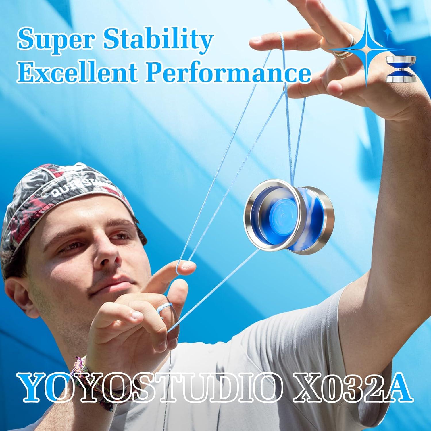 Yoyo Profesional YOYOSTUDIO X032A Azul y Plata para Trucos