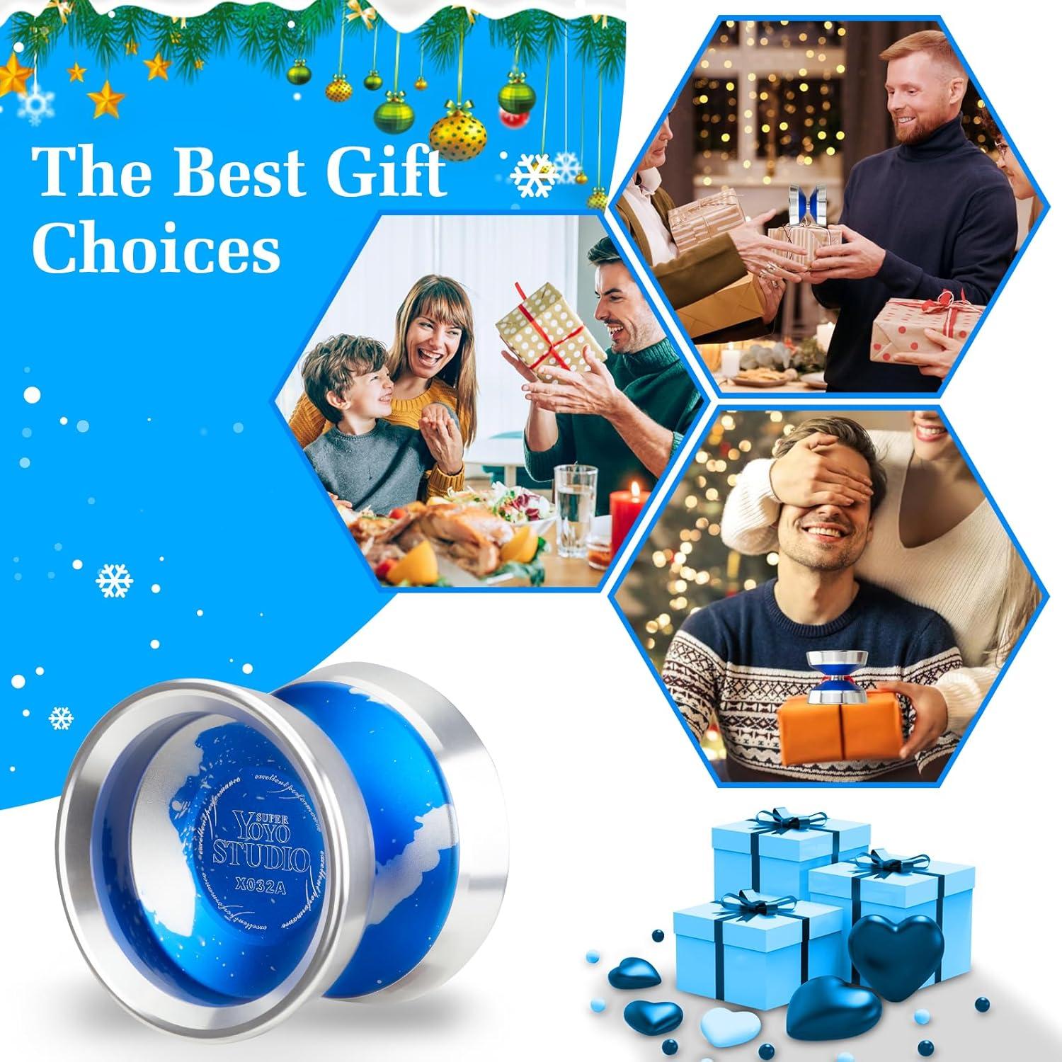 Yoyo Profesional YOYOSTUDIO X032A Azul y Plata para Trucos