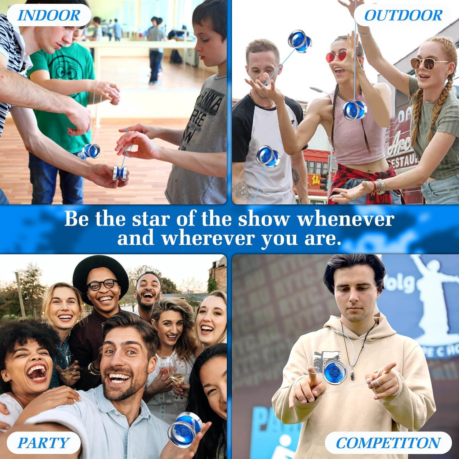 Yoyo Profesional YOYOSTUDIO X032A Azul y Plata para Trucos