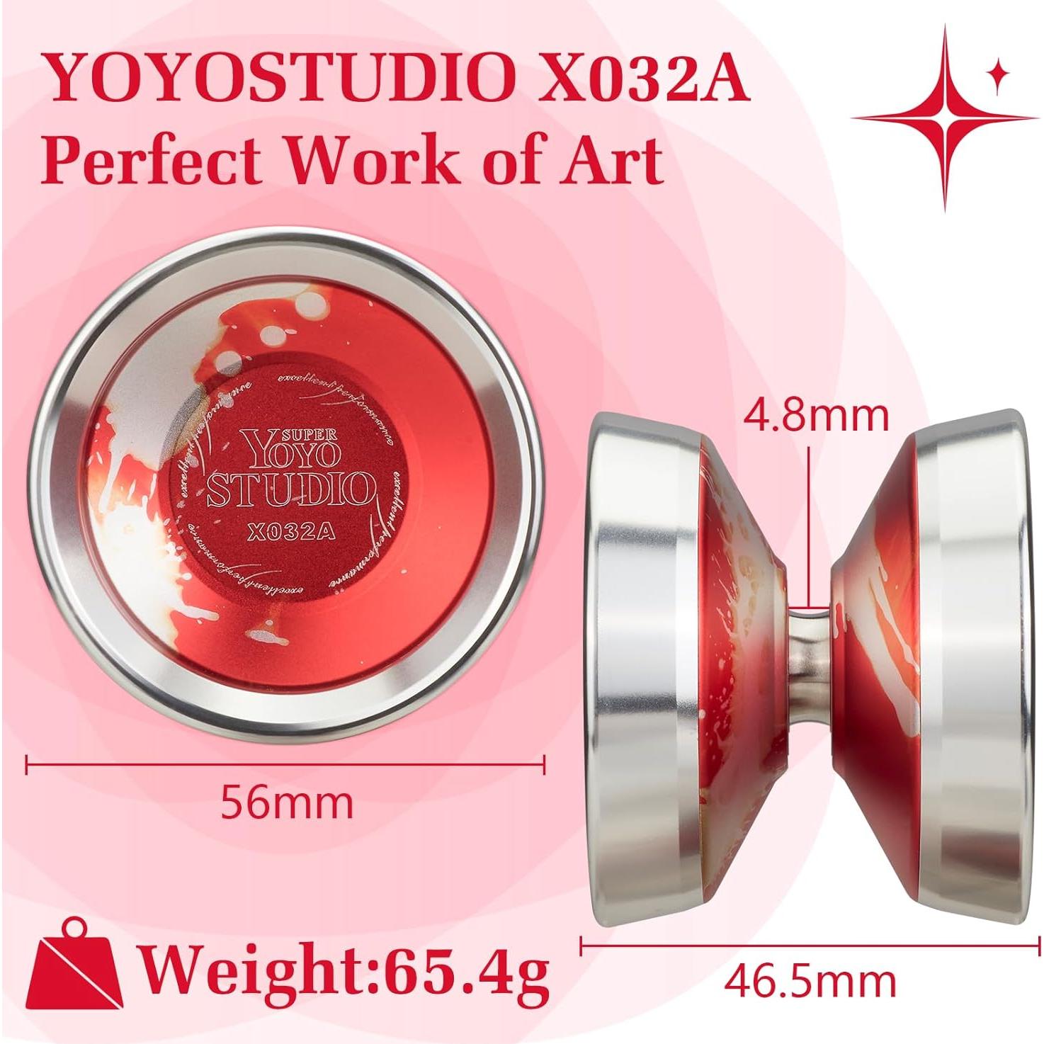 Yoyo Profesional YOYOSTUDIO X032A Rojo y Plata para Trucos