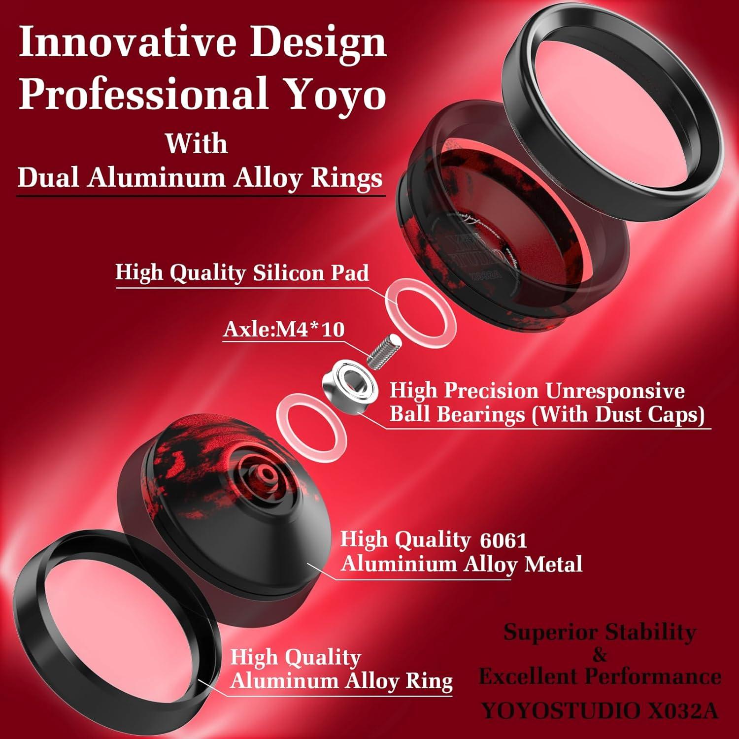 Yoyo Profesional YOYOSTUDIO X032A con Anillos de Aluminio
