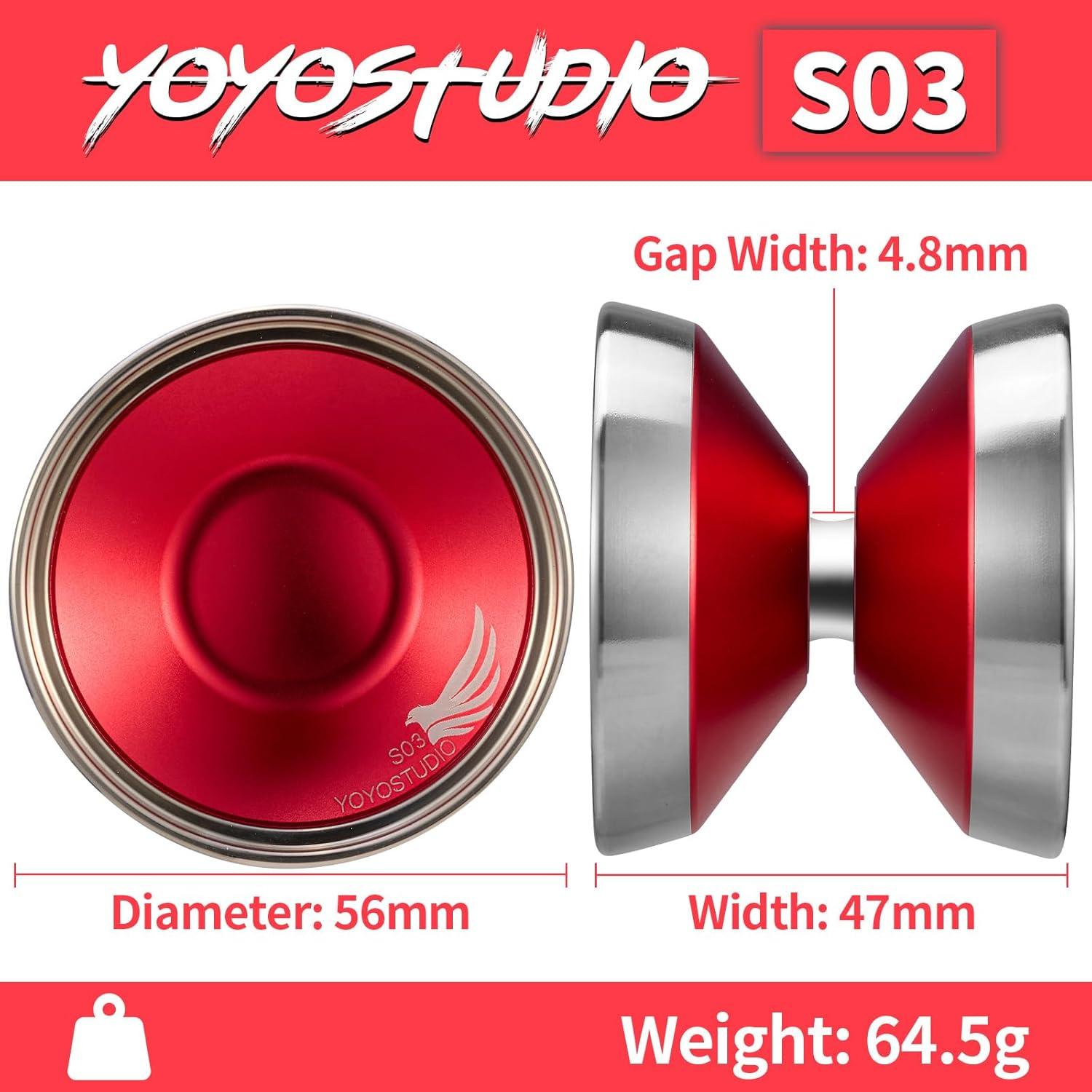 Yoyo Bi-Metal Profesional YOYOSTUDIO S03 Rojo Plata