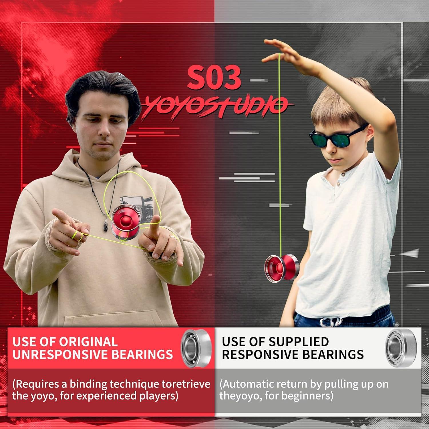 Yoyo Bi-Metal Profesional YOYOSTUDIO S03 Rojo Plata