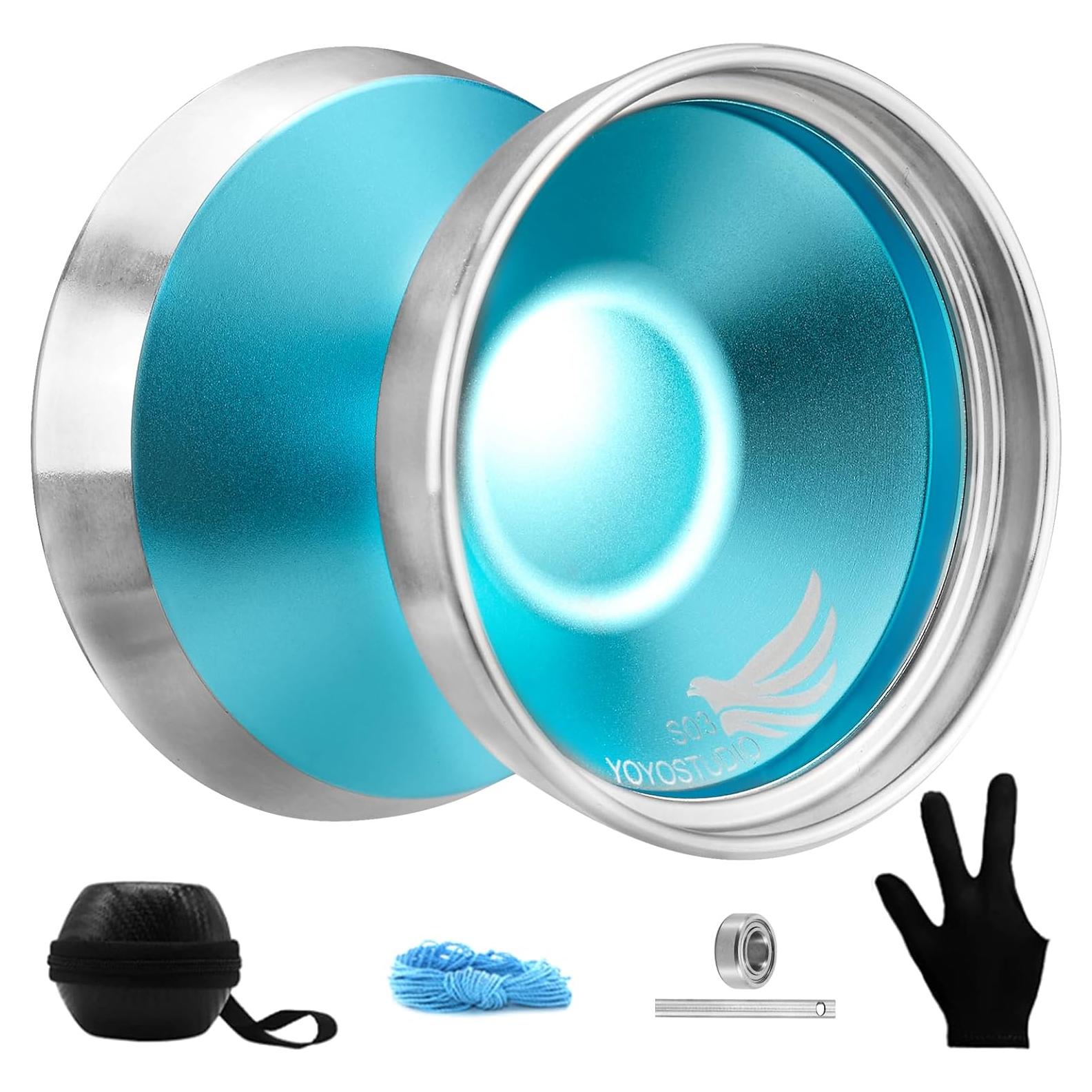 Yoyo Bi-Metal YOYOSTUDIO S03 Azul Plata Profesional