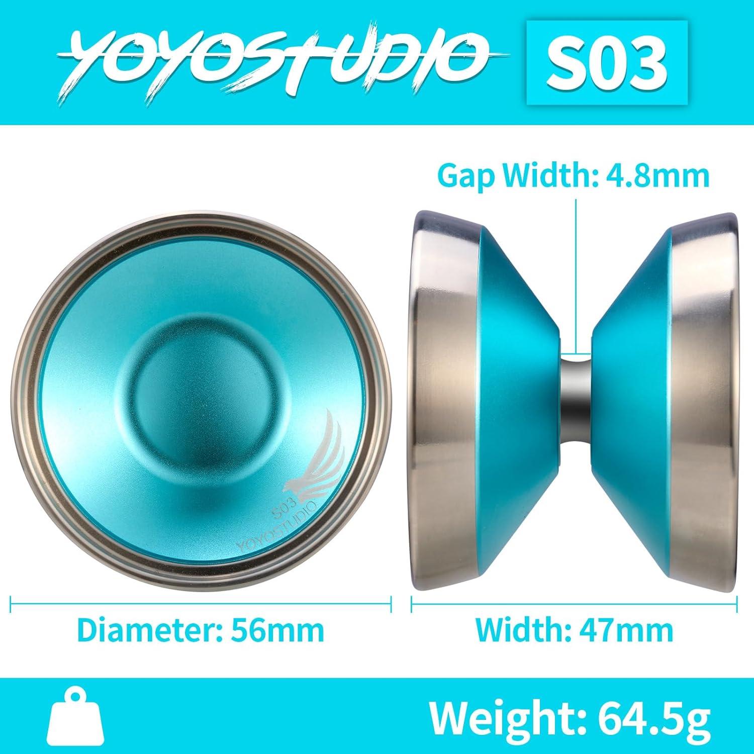Yoyo Bi-Metal YOYOSTUDIO S03 Azul Plata Profesional