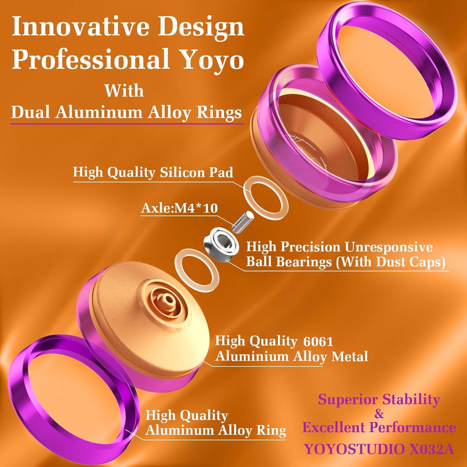 Yoyo Profesional YOYOSTUDIO X032A Naranja con Cuerdas