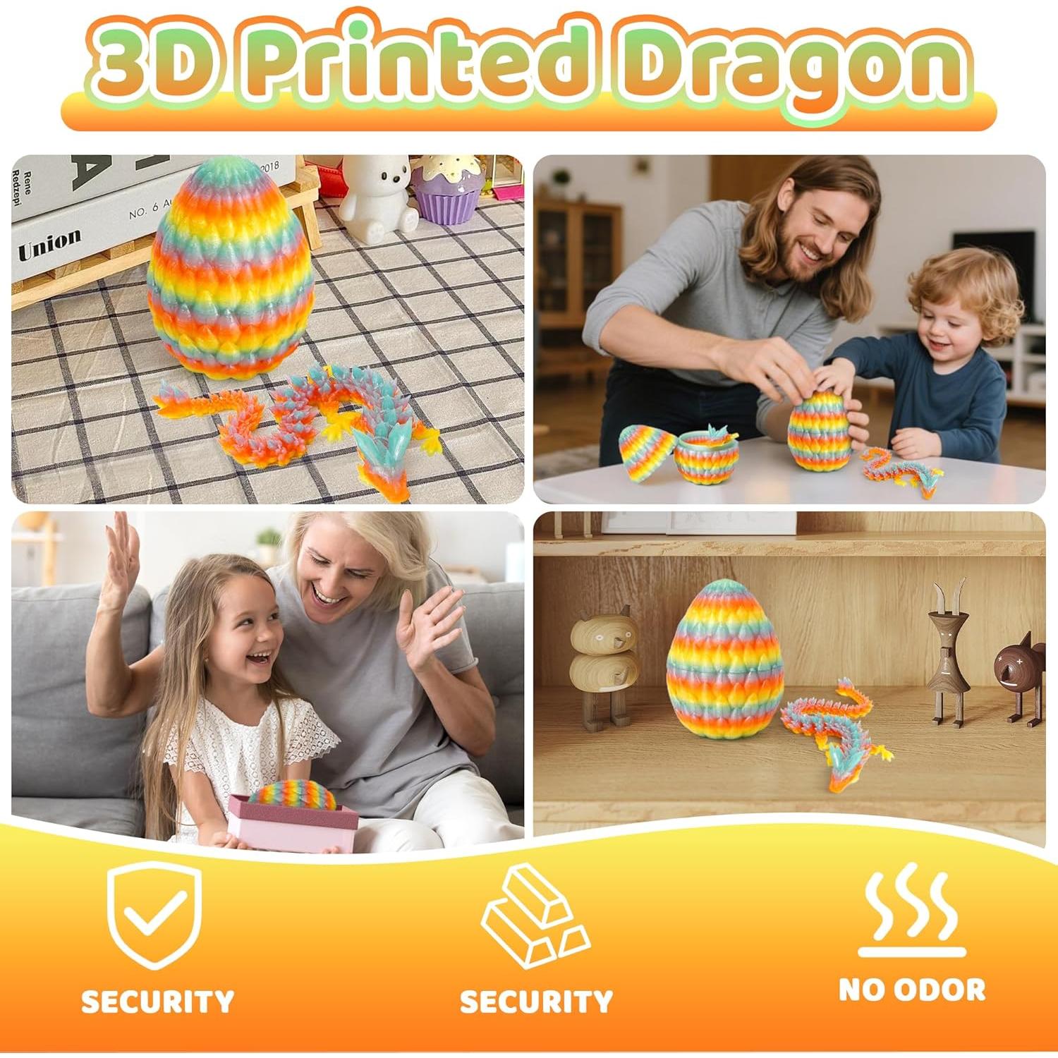 Huevo de Dragón 3D Flavery con Dragón Articulado 30.48 cm