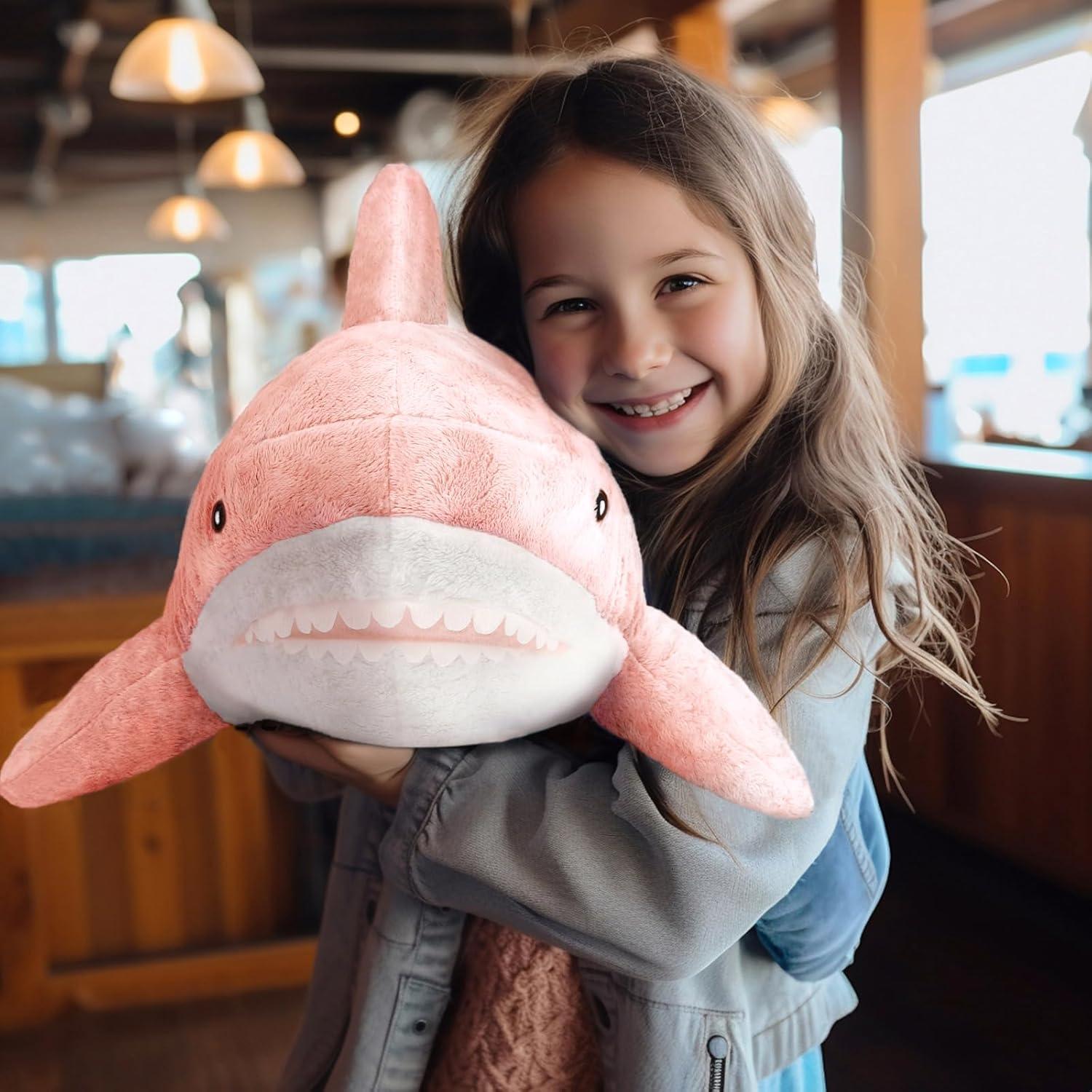 MUPI Juguete de Peluche Tiburón Rosa 78.74 cm Suave