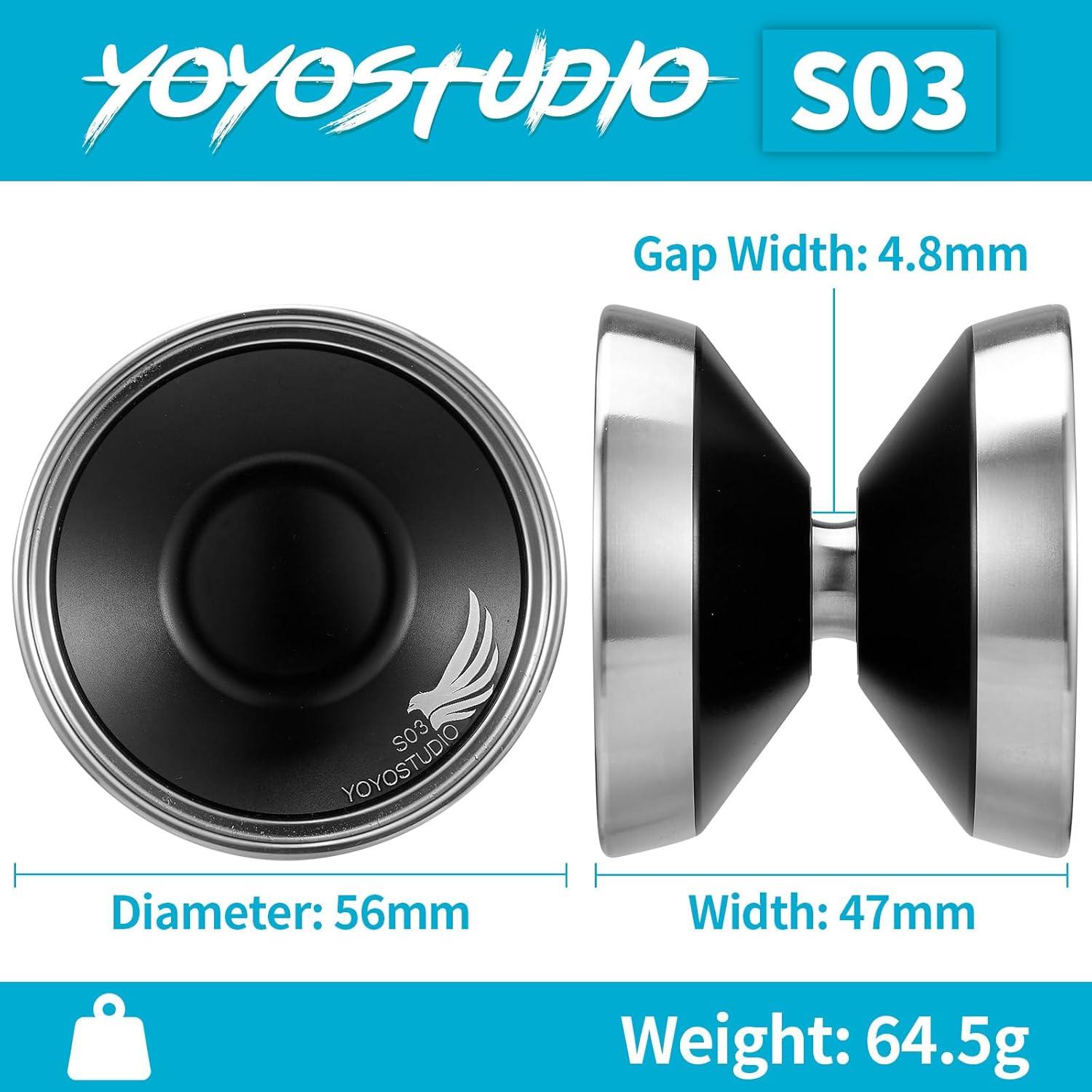 Yoyo Profesional Bi-Metal YOYOSTUDIO S03 Negro Plata