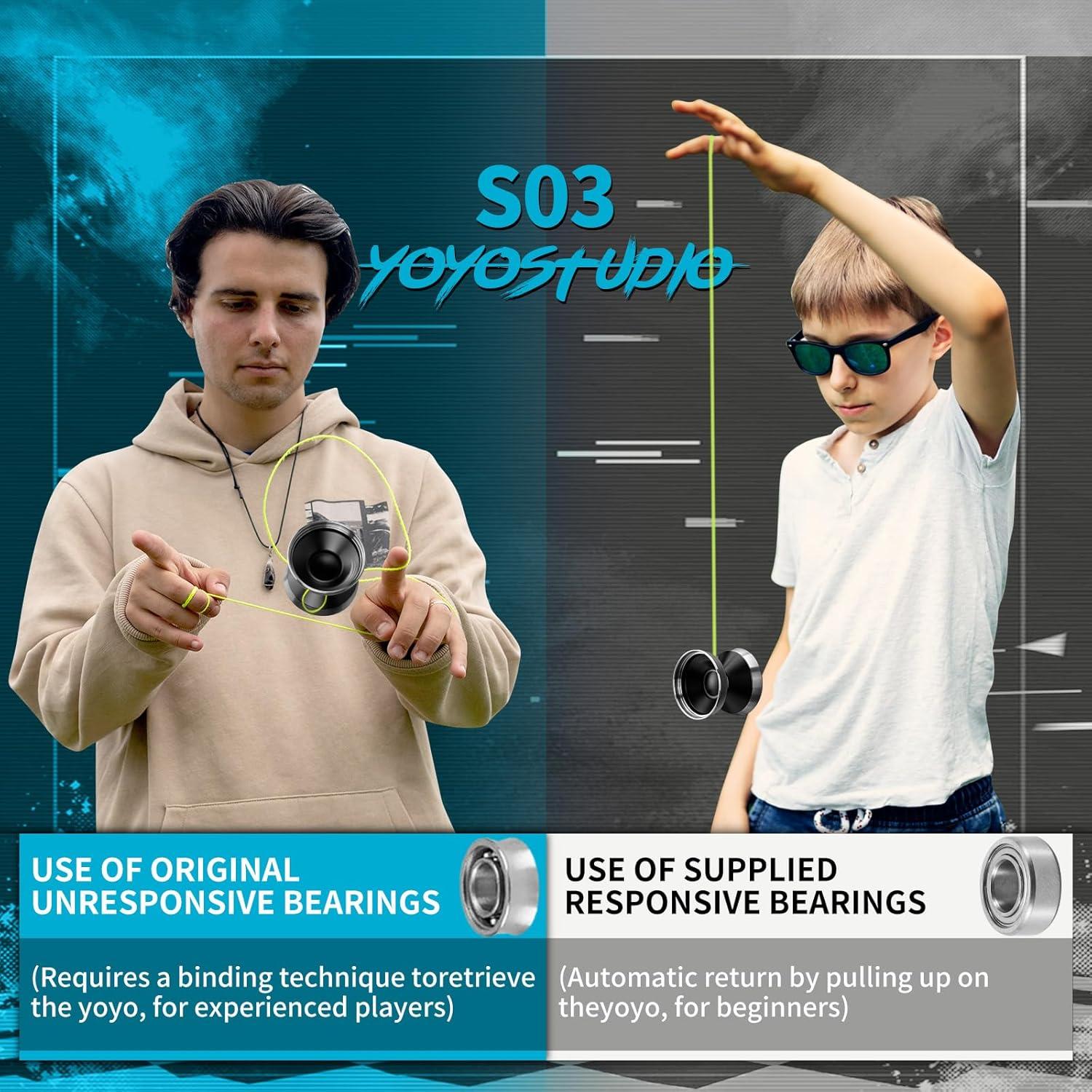 Yoyo Profesional Bi-Metal YOYOSTUDIO S03 Negro Plata