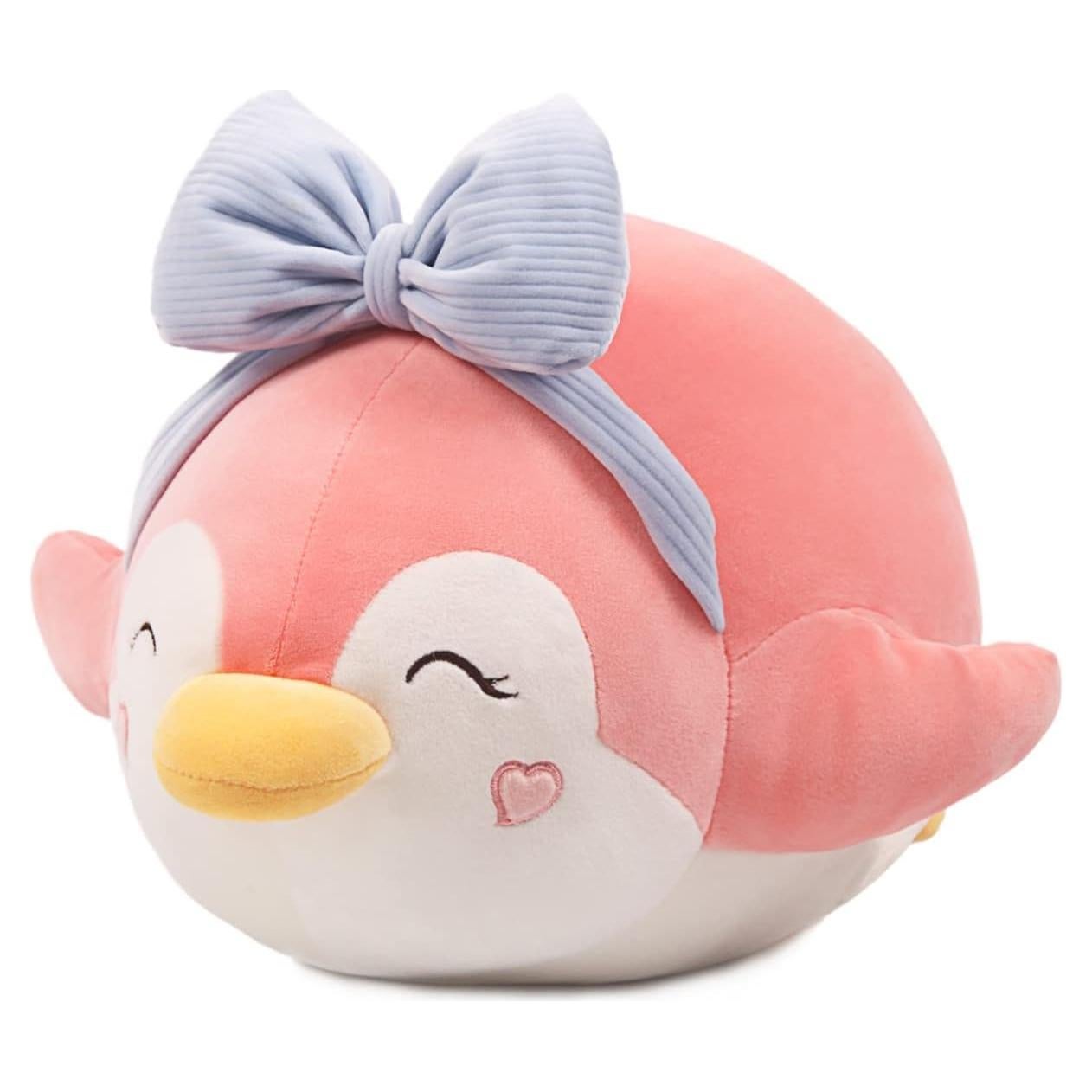 ARELUX Pink Penguin Plush Pillow Stuffed Animal Snuggly Pillow Cute Plush Toy Snuggle Buddy Plushie Kawaii Soft Hugging Pillow for Kids Boys Girls 23.6in