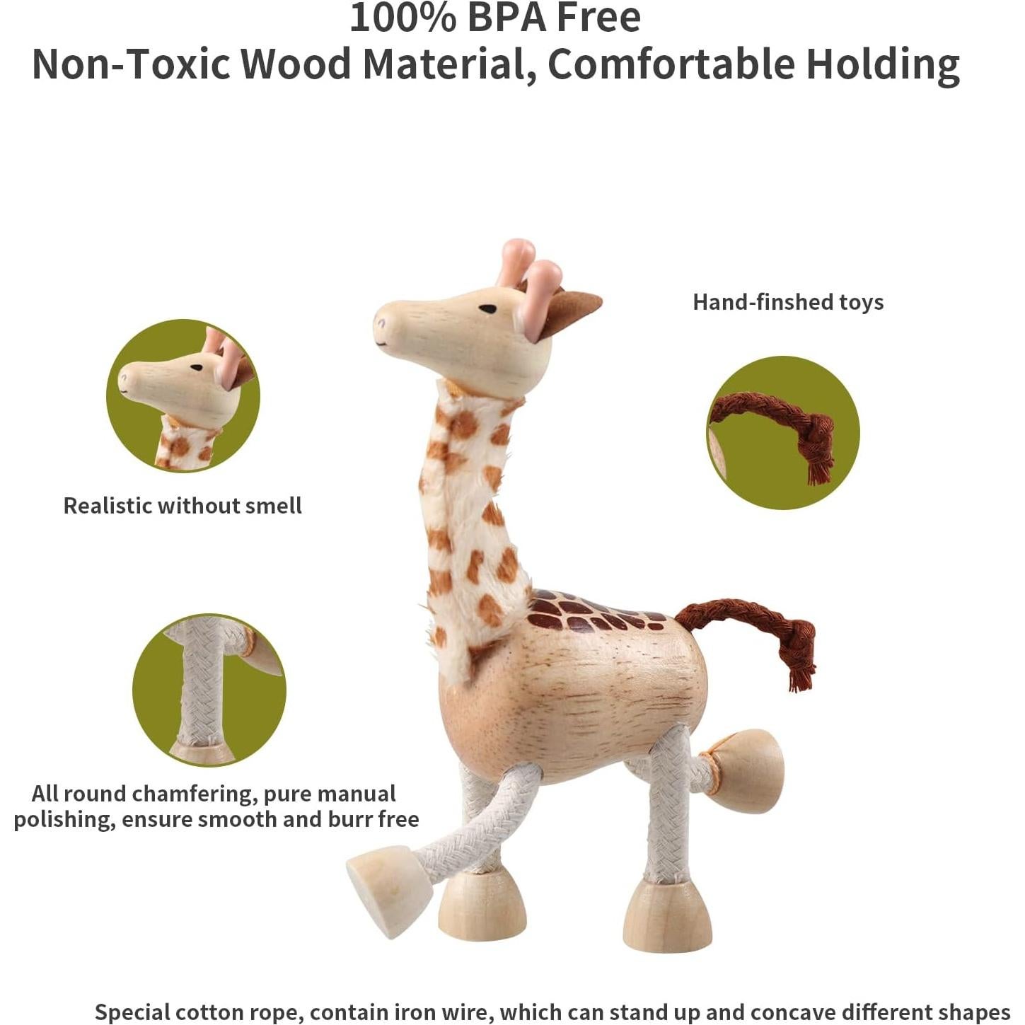 Conjunto de 12 Juguetes de Animales de Madera Drachompa