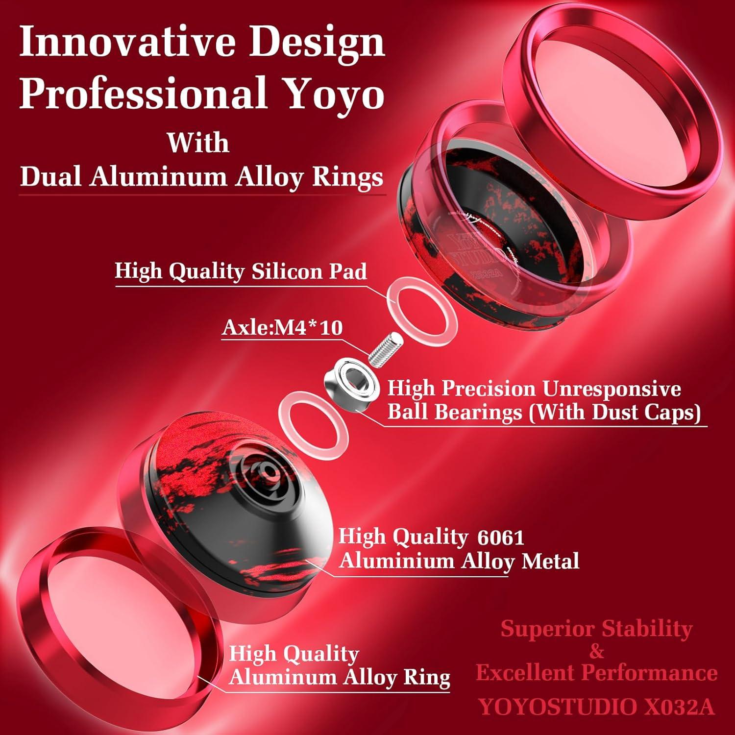 Yoyo Profesional YOYOSTUDIO X032A Metal con Anillos Duales