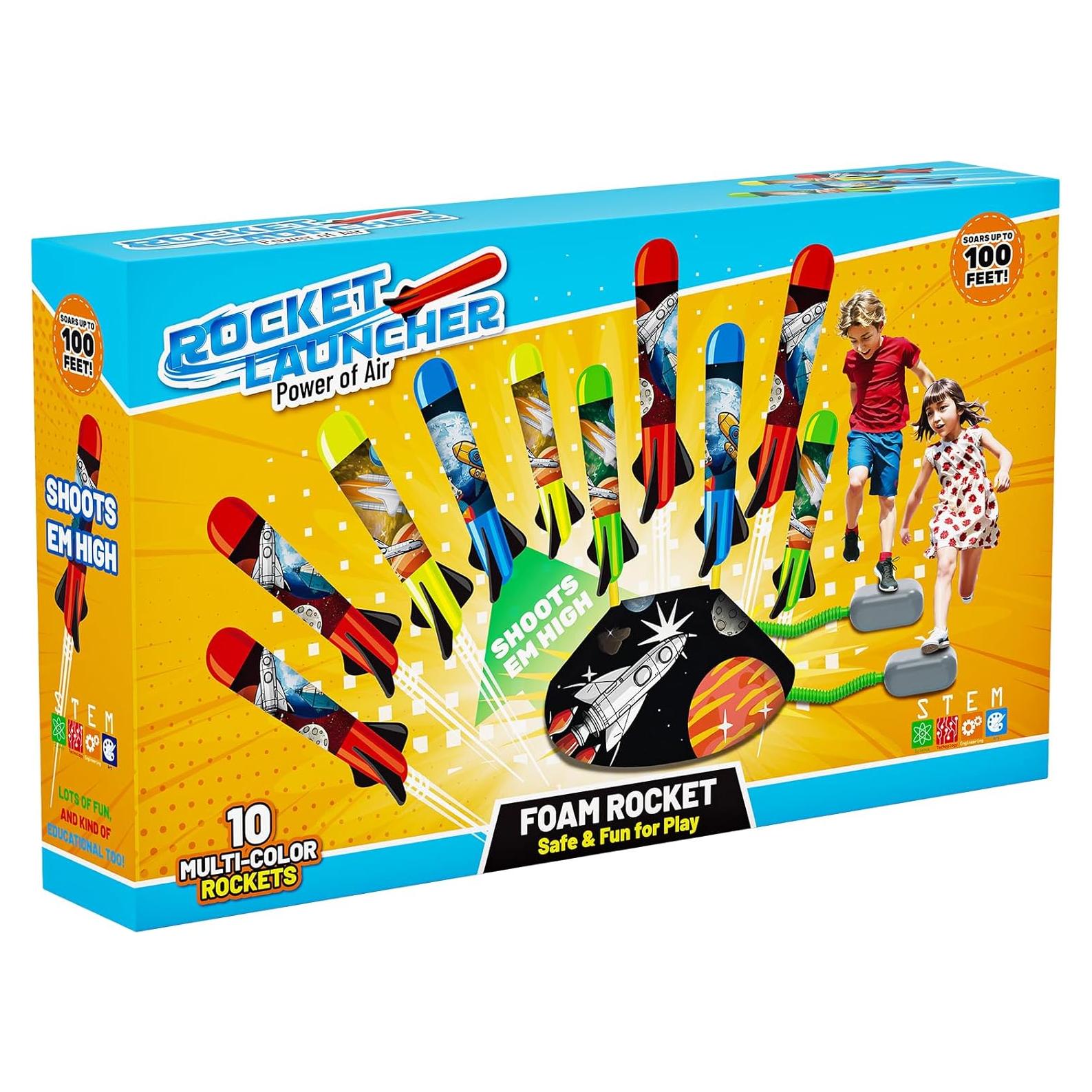 Lanzador de Cohetes de Juguete Otoseth - 10 Cohetes, 30.48m
