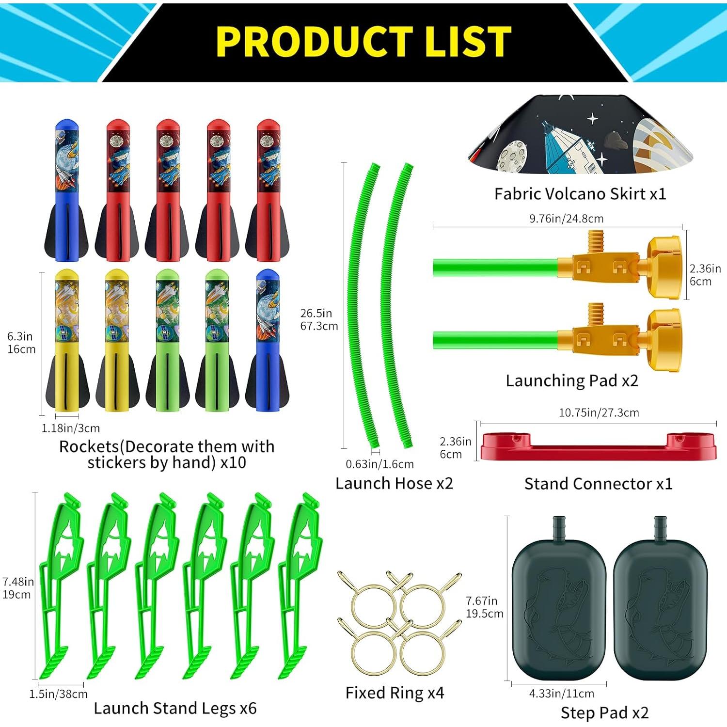 Lanzador de Cohetes de Juguete Otoseth - 10 Cohetes, 30.48m