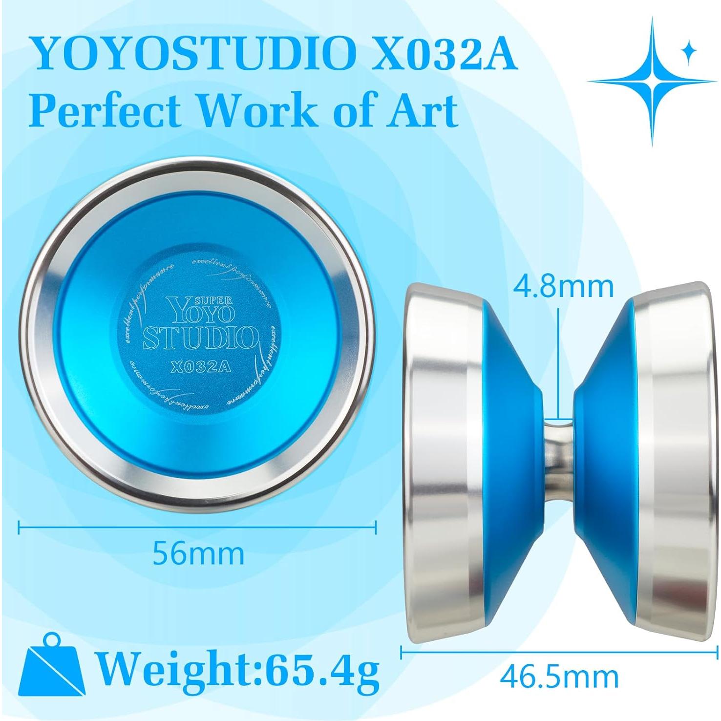 Yoyo Profesional YOYOSTUDIO X032A Azul con Anillos de Aluminio