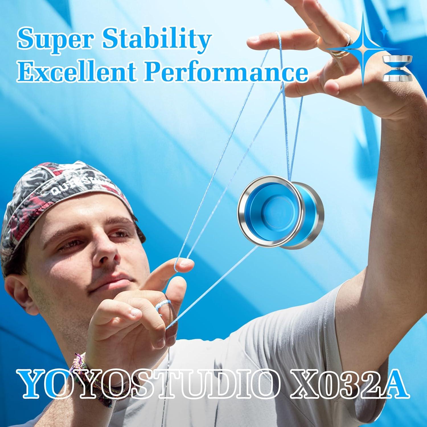 Yoyo Profesional YOYOSTUDIO X032A Azul con Anillos de Aluminio