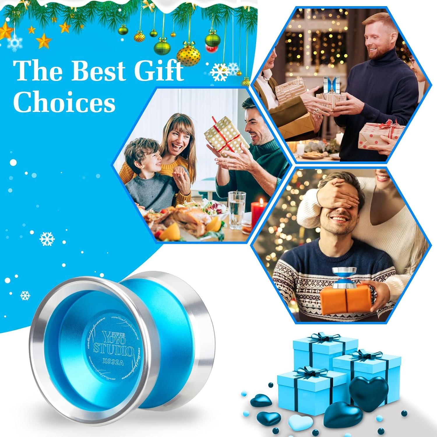 Yoyo Profesional YOYOSTUDIO X032A Azul con Anillos de Aluminio