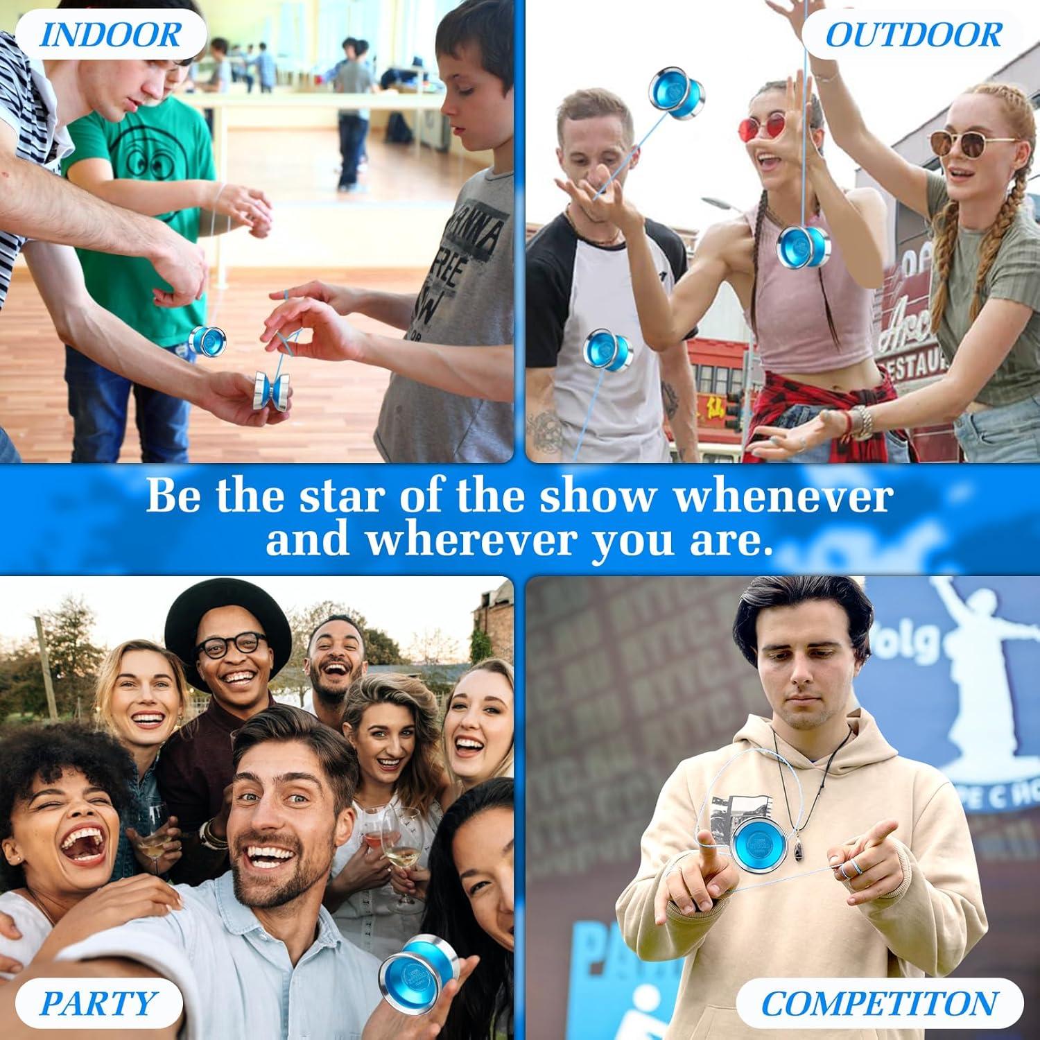 Yoyo Profesional YOYOSTUDIO X032A Azul con Anillos de Aluminio