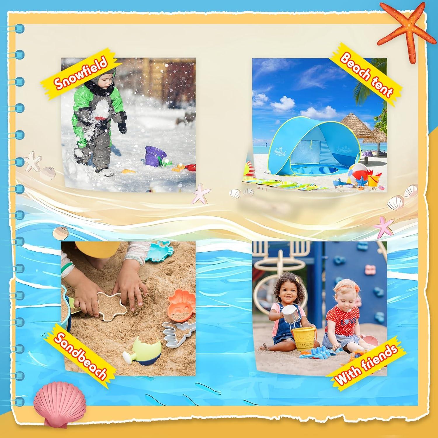 Tienda de Playa para Bebés Monobeach Azul con Juguetes UV50+