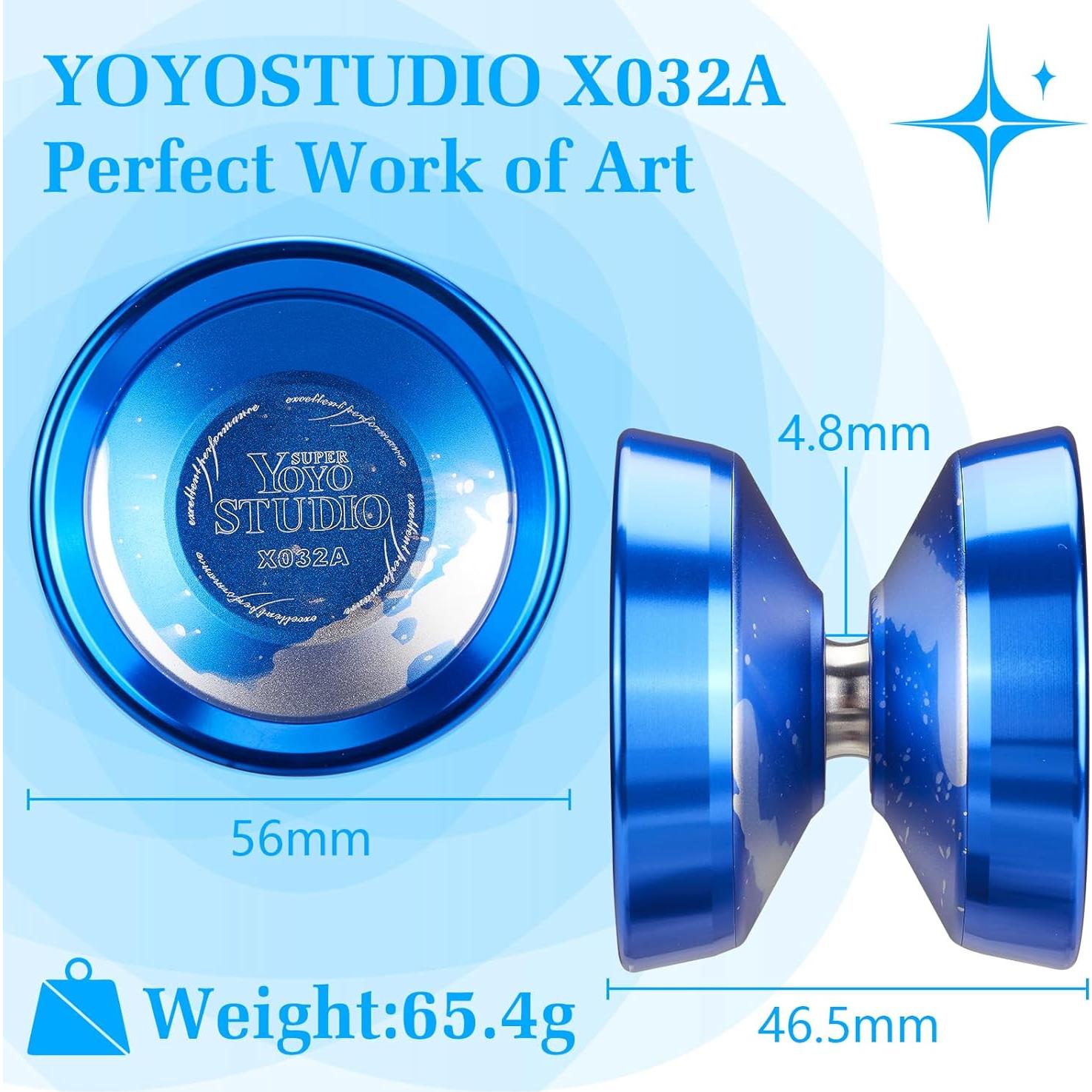Yoyo Profesional YOYOSTUDIO X032A Azul Plata con Cuerdas