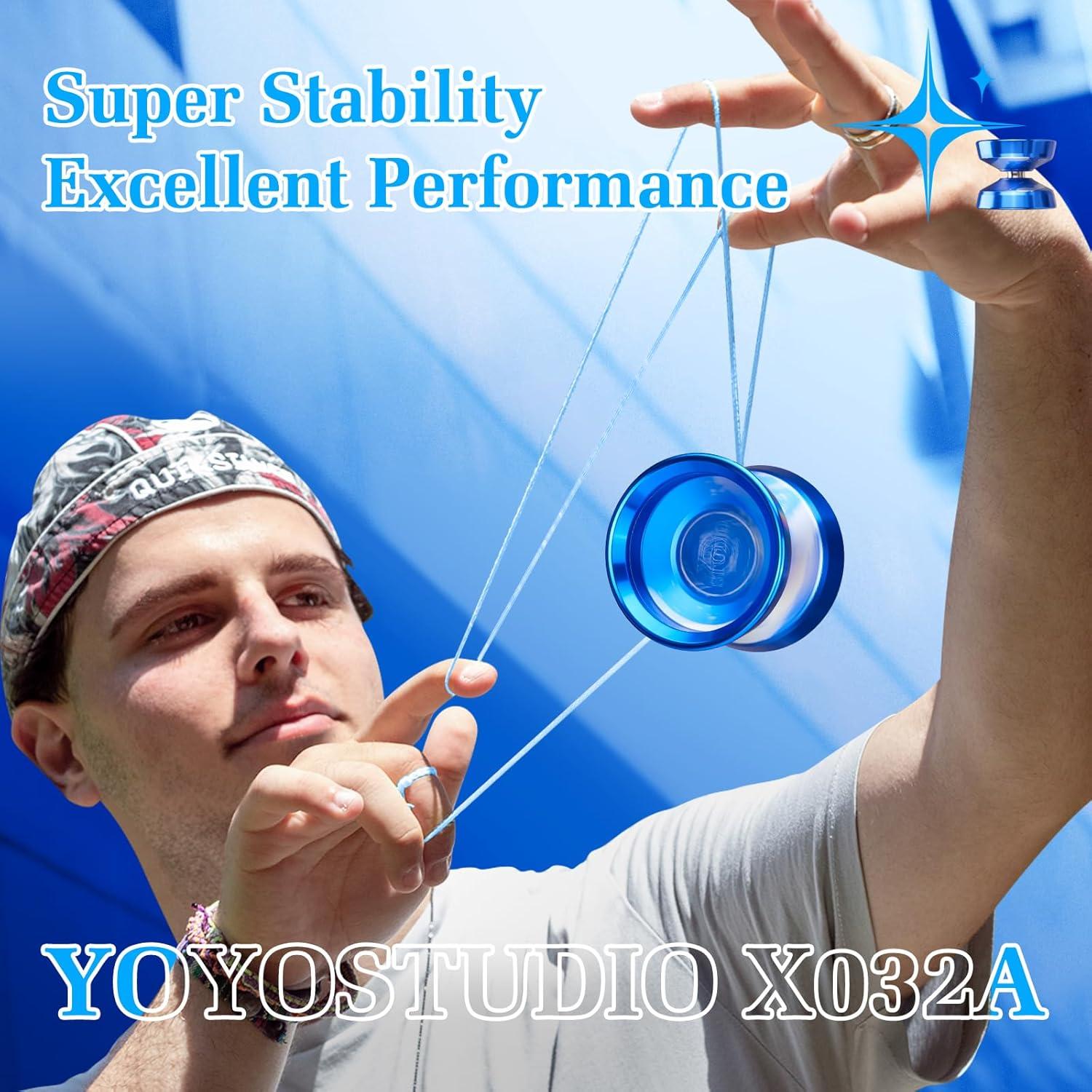 Yoyo Profesional YOYOSTUDIO X032A Azul Plata con Cuerdas