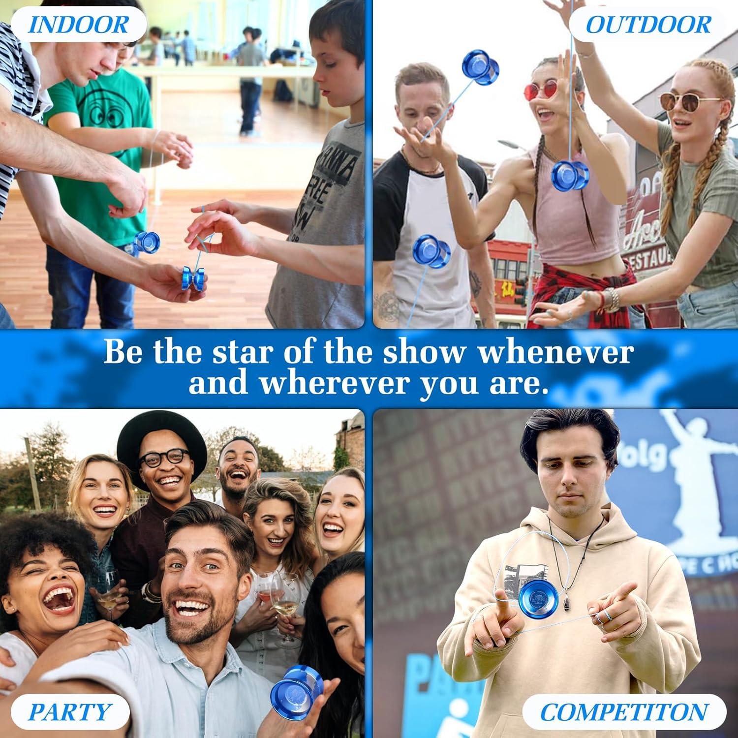 Yoyo Profesional YOYOSTUDIO X032A Azul Plata con Cuerdas