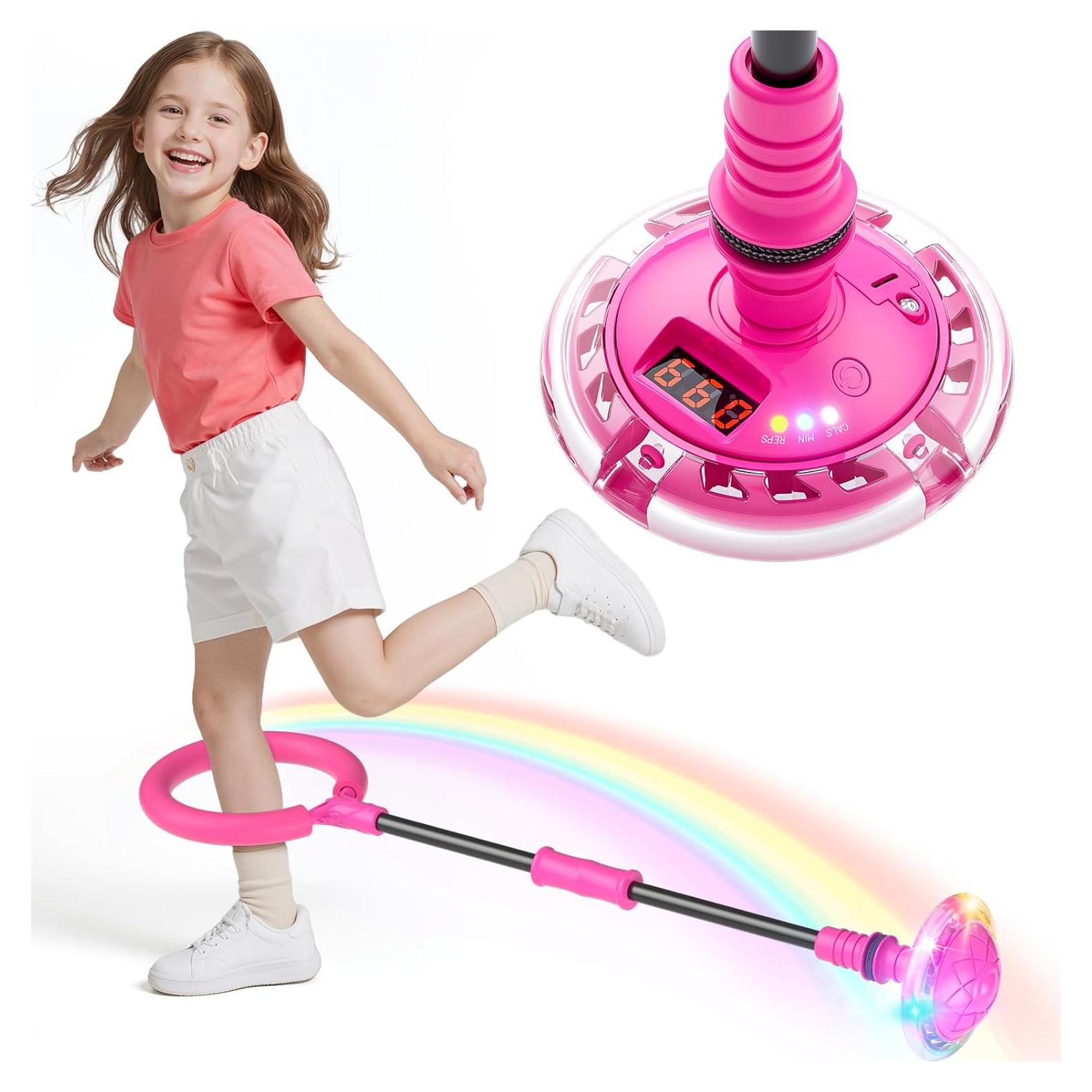 Juguete de Salto HopeRock Rosa con Contador LED y Rueda Iluminada