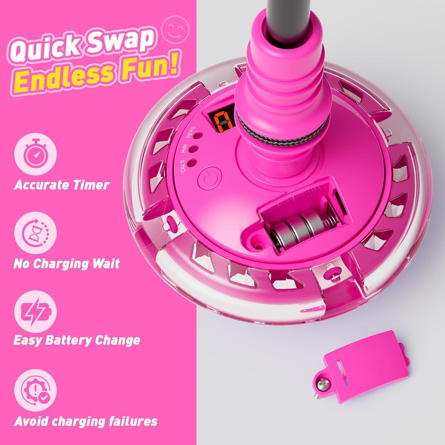 Juguete de Salto HopeRock Rosa con Contador LED y Rueda Iluminada