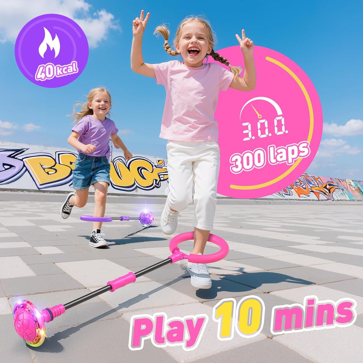 Juguete de Salto HopeRock Rosa con Contador LED y Rueda Iluminada