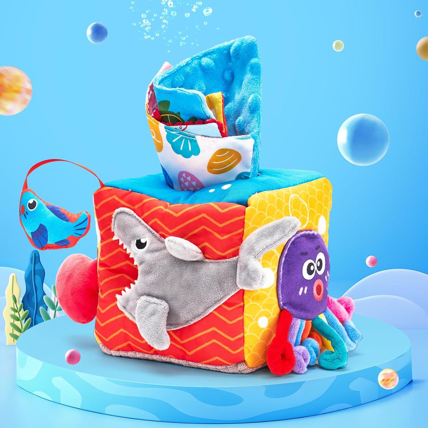 Caja de Pañuelos para Bebés Hahaland - Juguete Sensorial 6-12 Meses