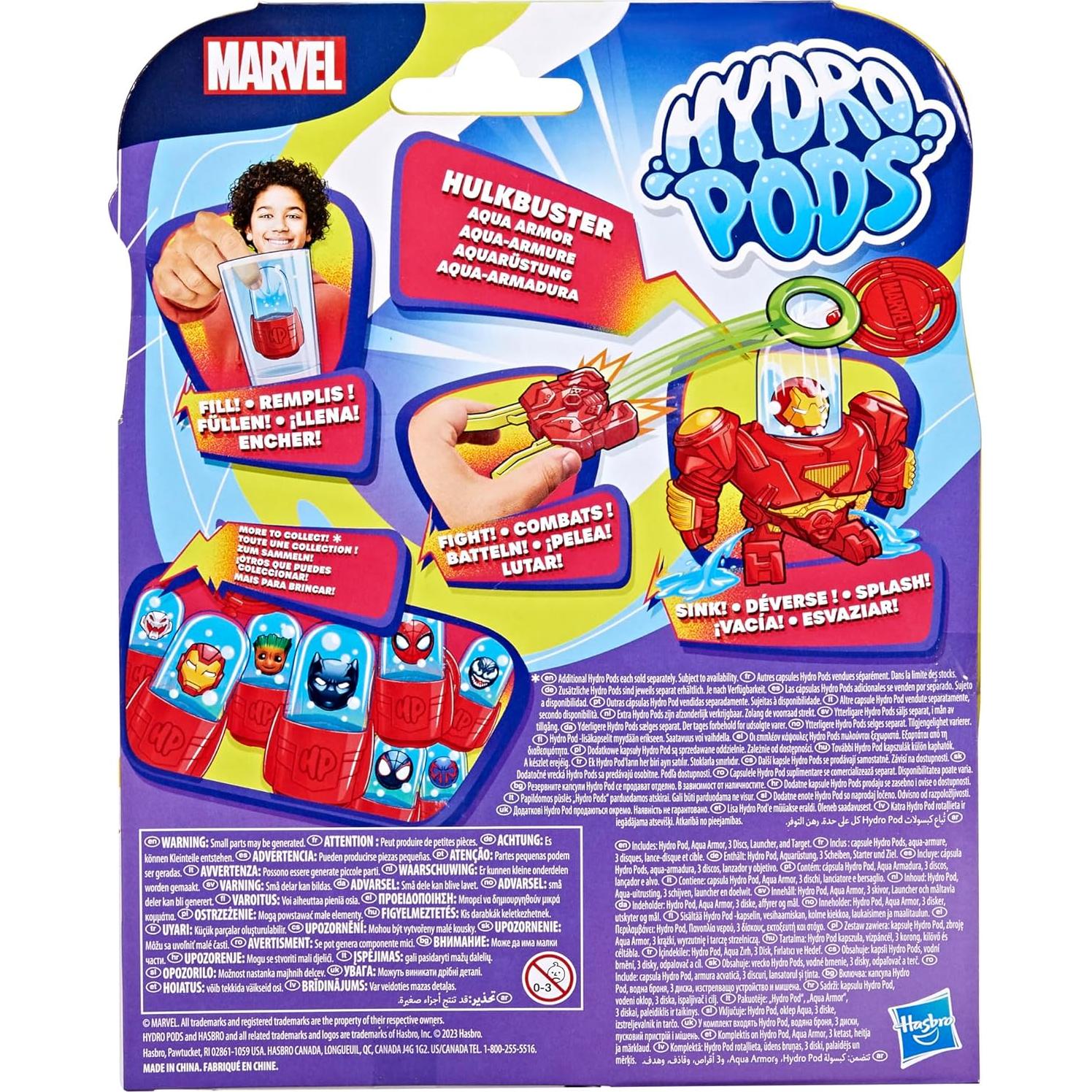 Hydro Pods Hasbro Hulkbuster Aqua Armor - Juguete de Batalla 10 cm