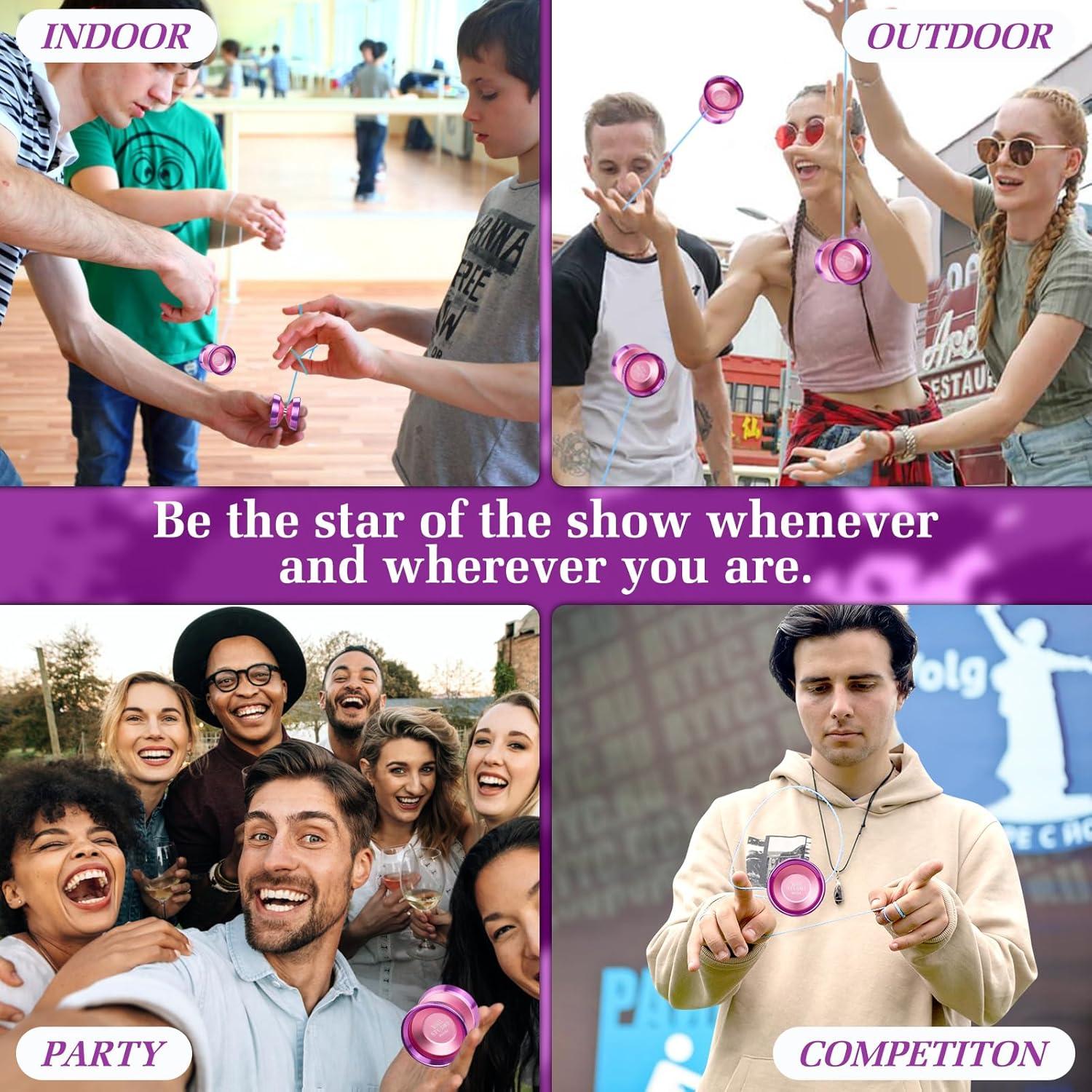 Yoyo Profesional YOYOSTUDIO Rosa con Anillos de Aluminio