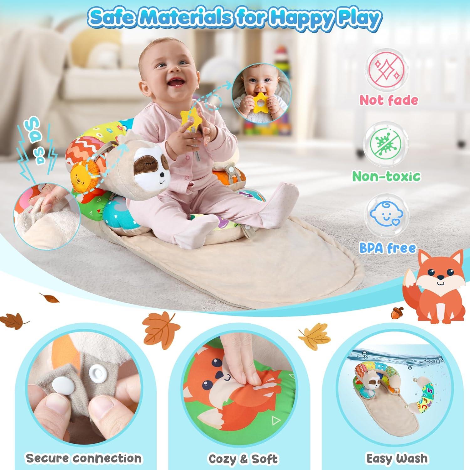 Alfombra 4 en 1 URMYWO para Bebés - Soporte Boca Abajo y Sentado