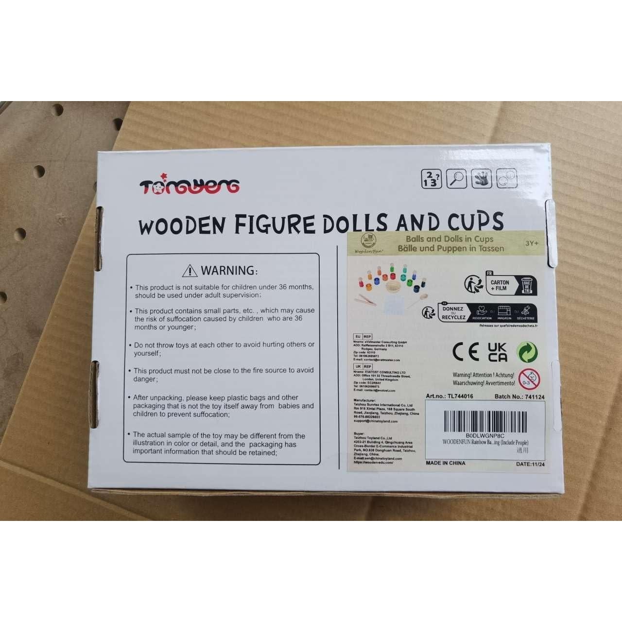 Juguete Montessori Clasificador de Colores Woodenfun 7 Pelotas