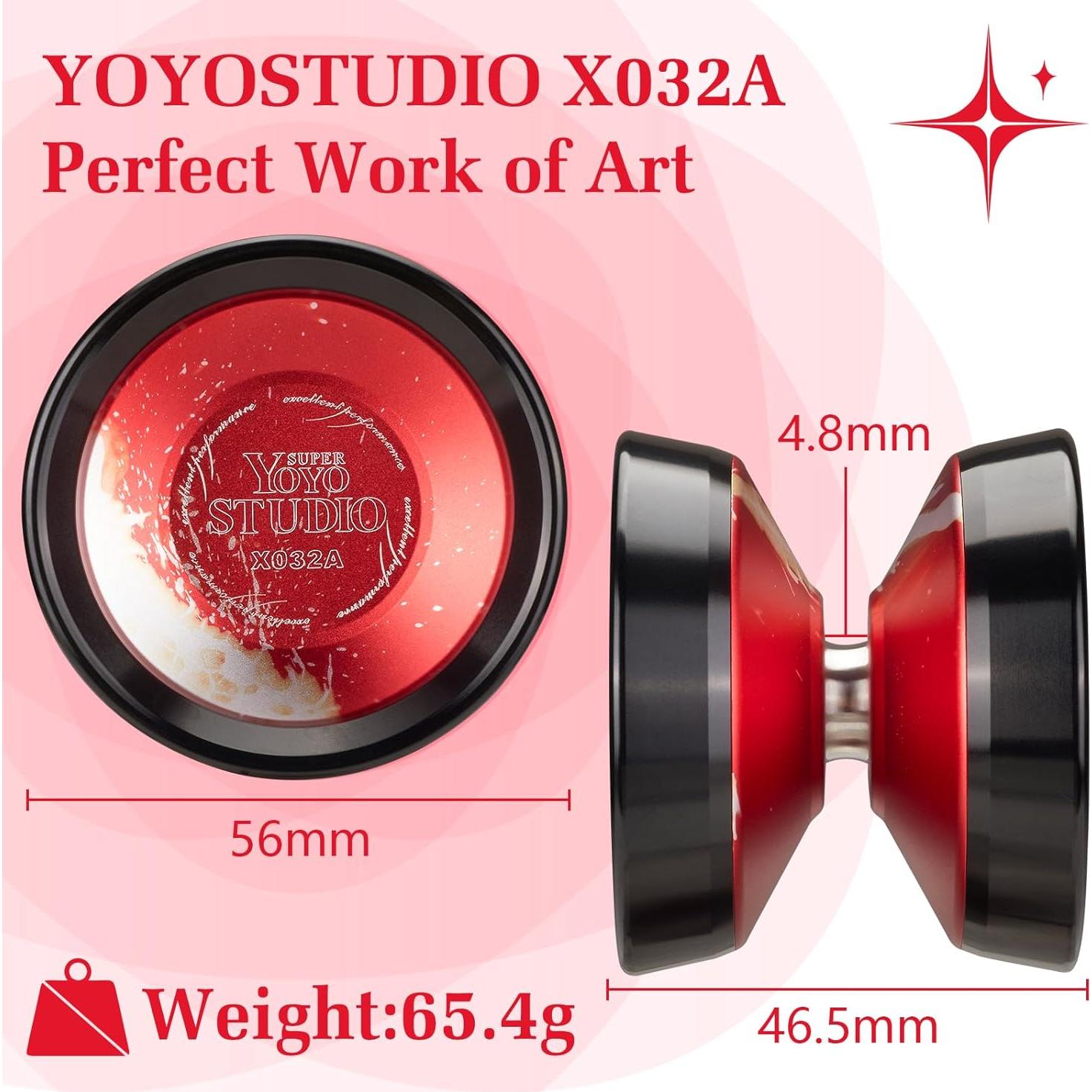 Yoyo Profesional YOYOSTUDIO X032A Rojo y Plata con Cuerdas