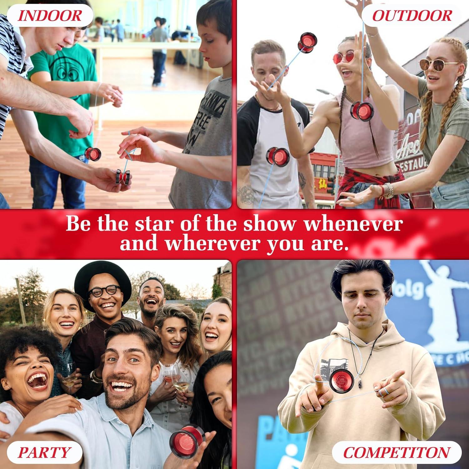 Yoyo Profesional YOYOSTUDIO X032A Rojo y Plata con Cuerdas