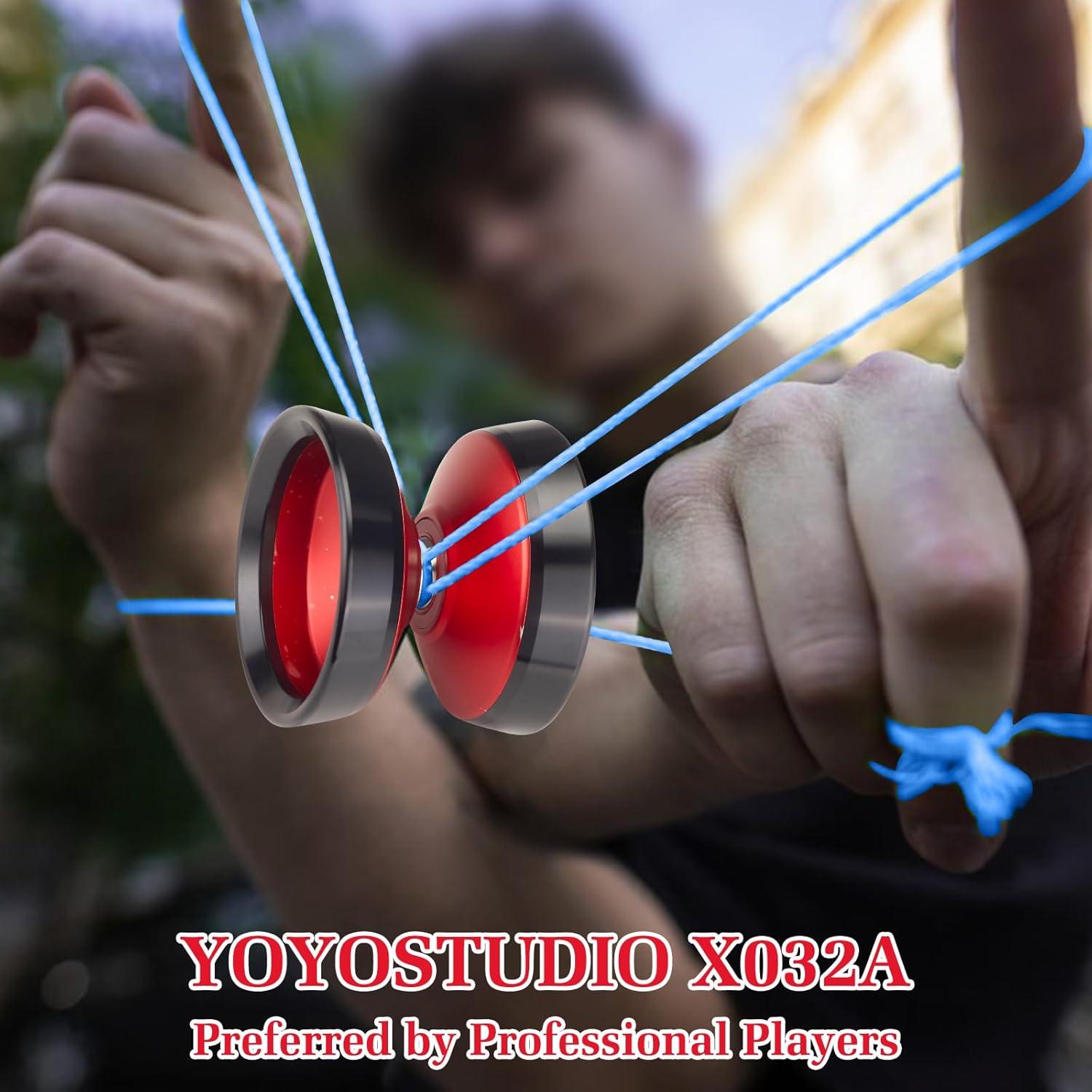 Yoyo Profesional YOYOSTUDIO X032A Rojo y Plata con Cuerdas