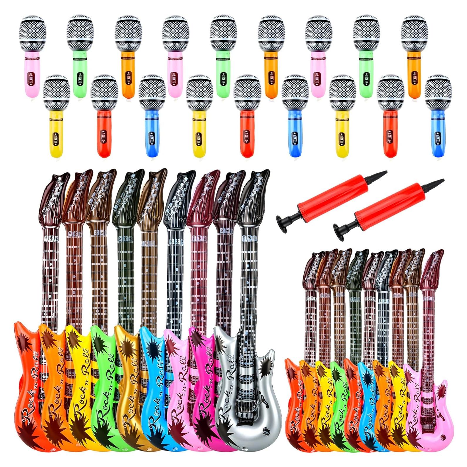 Paquete de Juguetes Inflables Rock Star 38 Piezas con Bombas