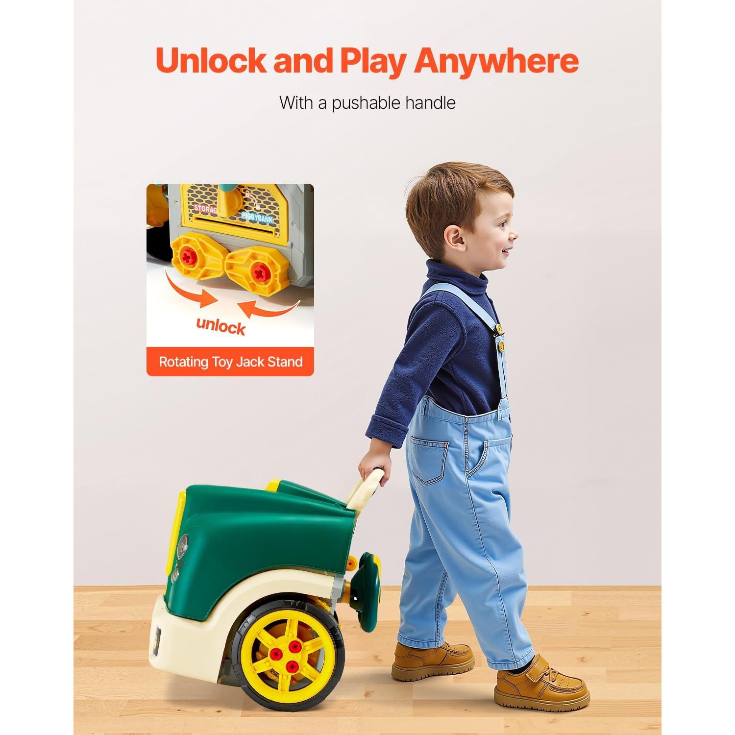 Juguete Mecánico VEVOR 60 Piezas Motor Verde para Niños 3+