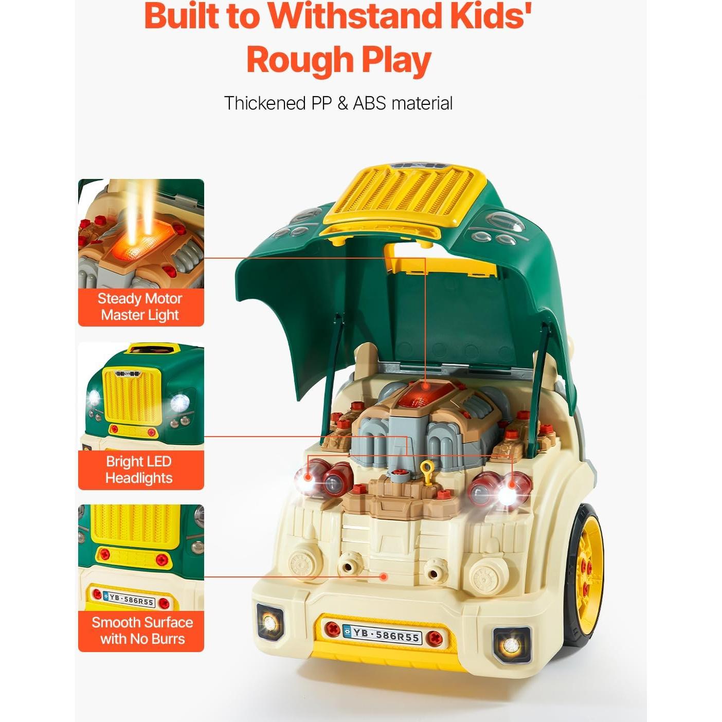 Juguete Mecánico VEVOR 60 Piezas Motor Verde para Niños 3+