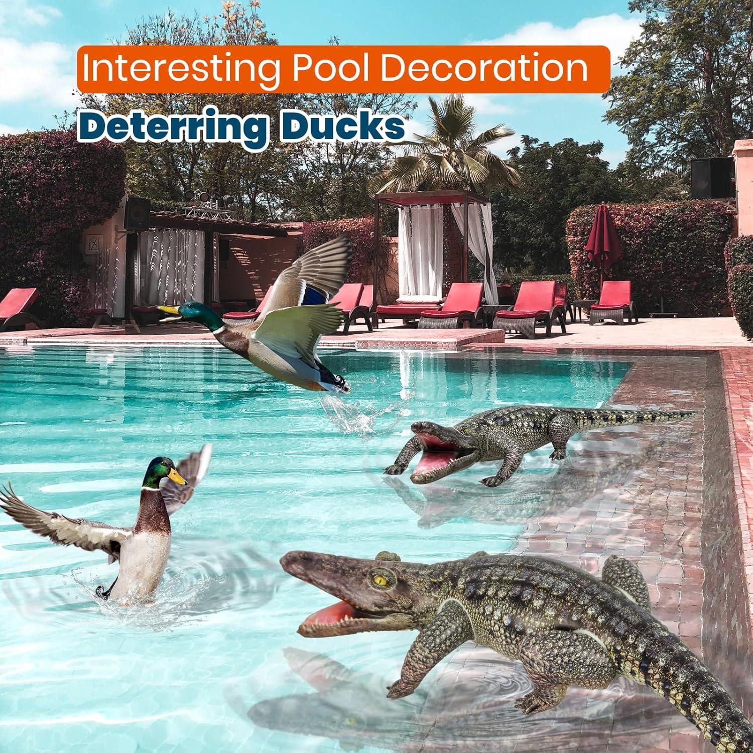 Cocodrilo Inflable Realista HOHQB 101.6 cm para Fiesta y Piscina