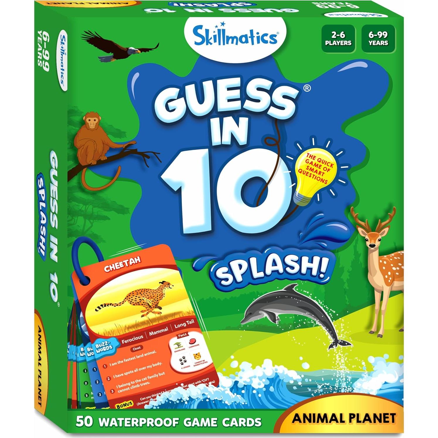 Juego de Cartas Skillmatics Adivina en 10 Splash Impermeable