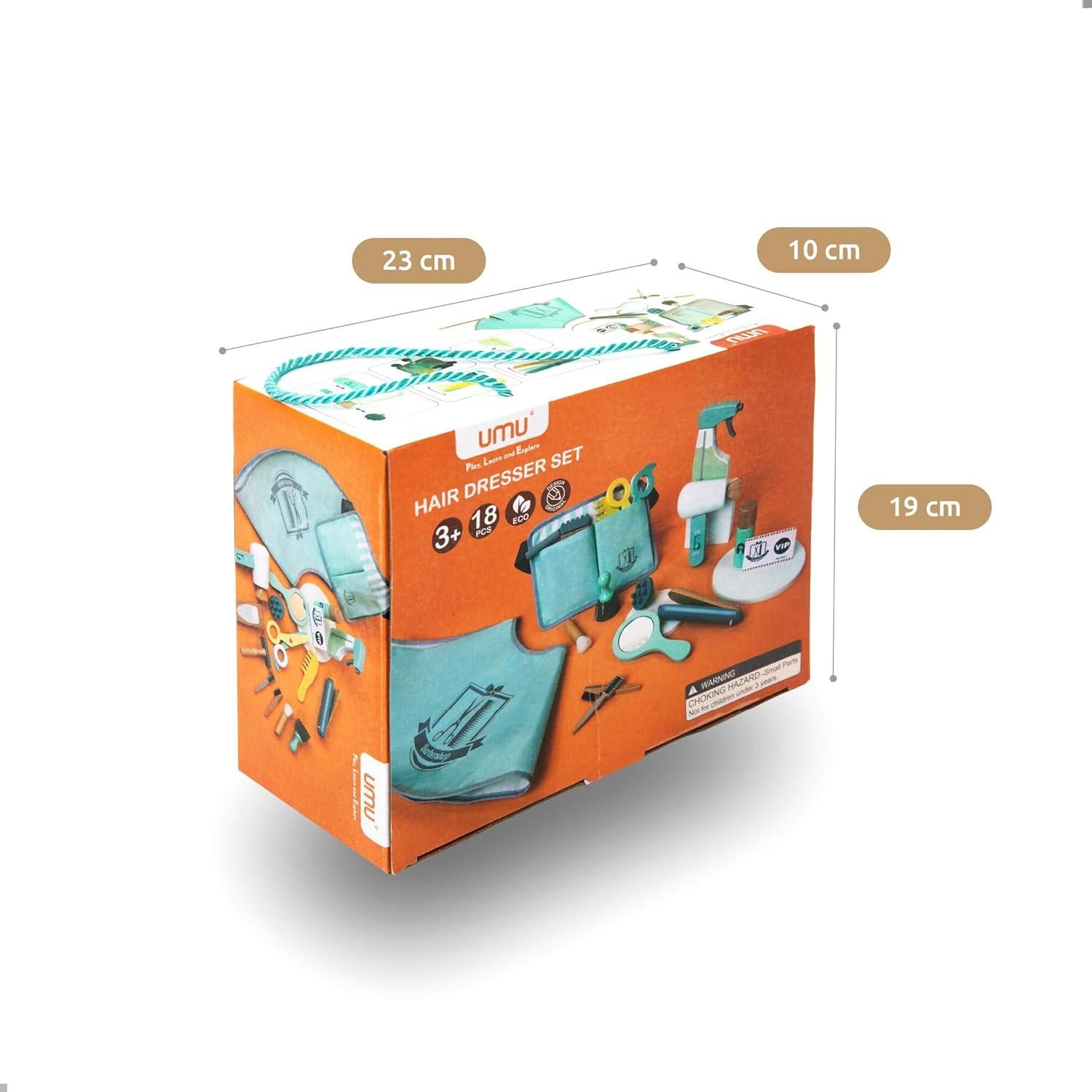 Juego de Peluquería Infantil de Madera UMU - 18 Piezas