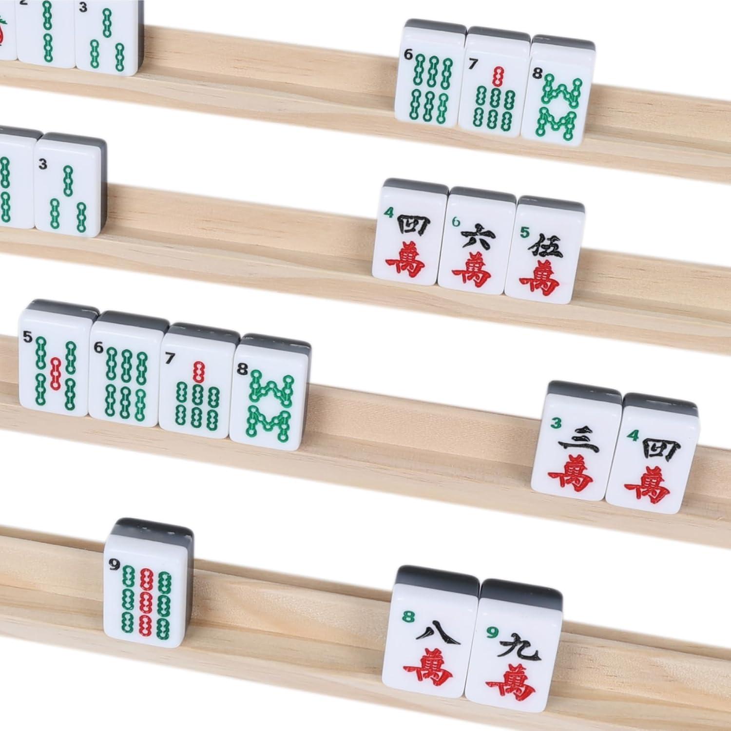Set de 4 Soportes de Madera para Mahjong GOTHINK 38.1x3.05 cm