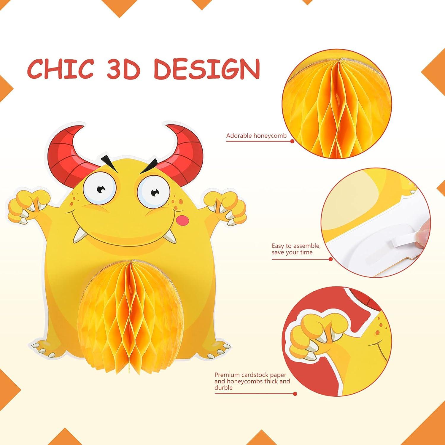 9 Centros de Mesa de Monstruo Pequeño Outus - Decoración Fiesta