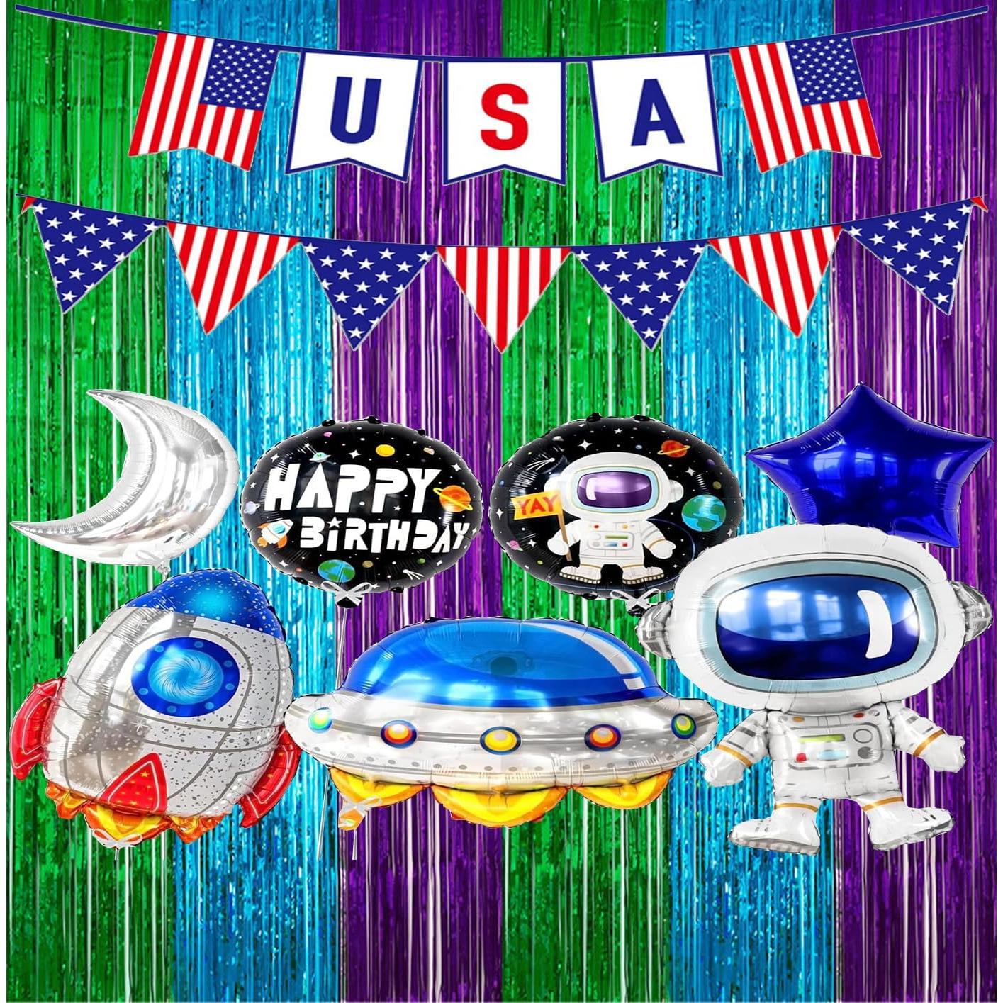 Paquete de 2 Cortinas de Borlas Metalizadas 200x300cm Verde Azul Púrpura