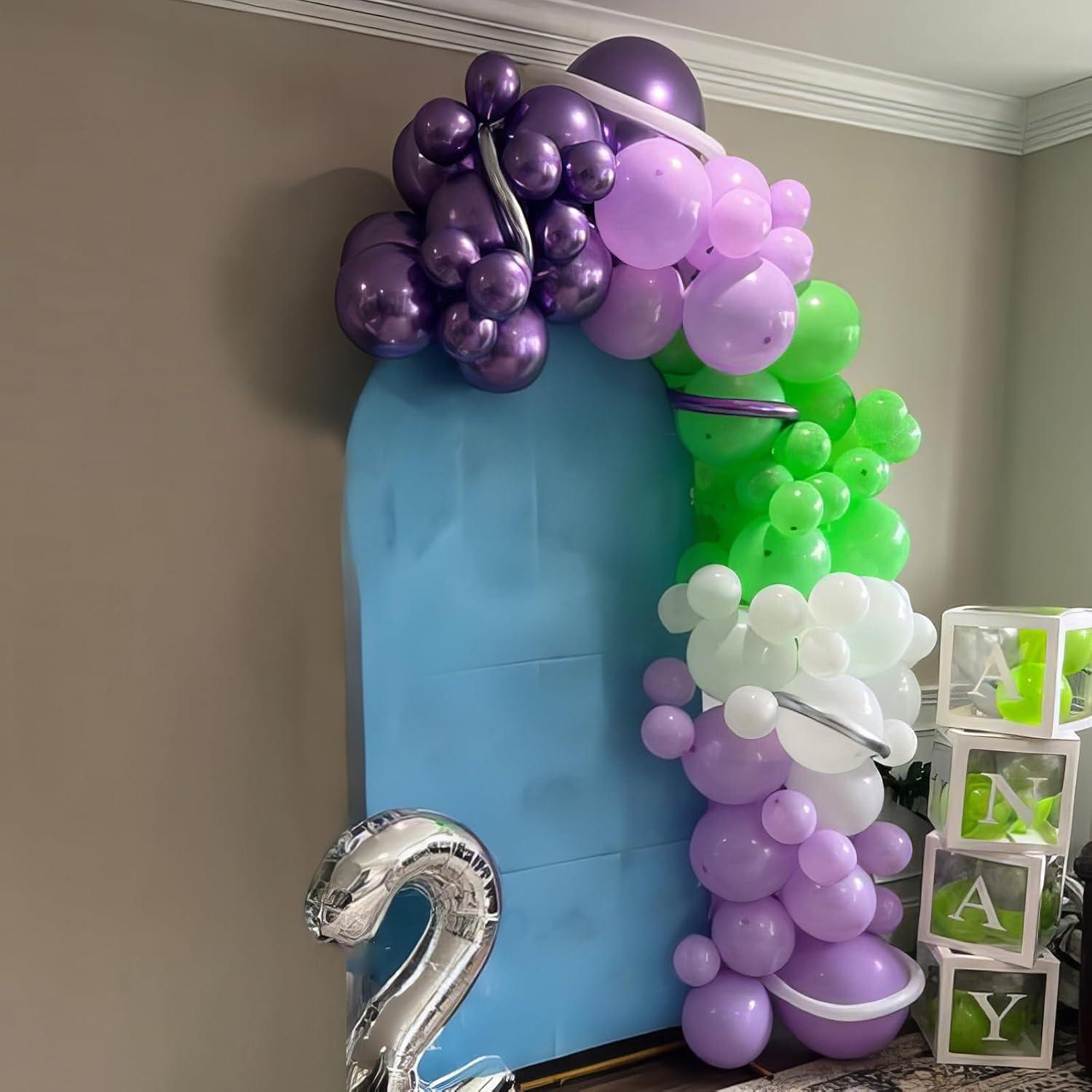 Juego de Globos Morados Verdes Azules 12" Paready